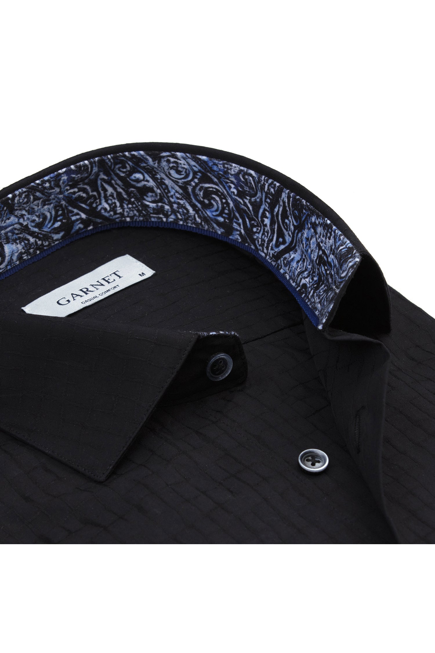 Shadow Paisley Trim Shirt