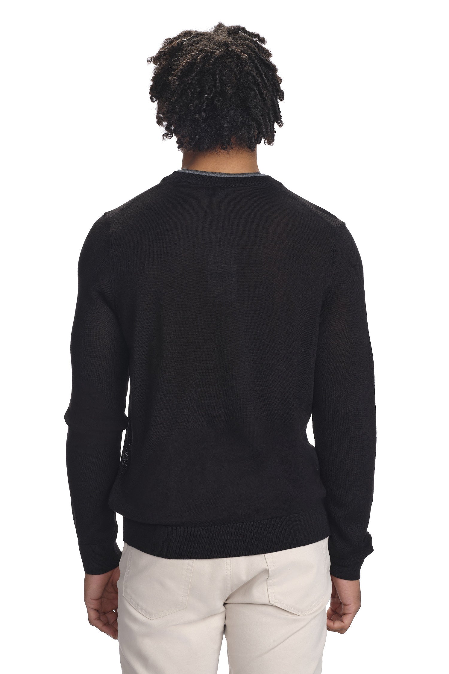 Garnet Men's V-Neck Long Sleeve Knit Wool Sweater 2422002