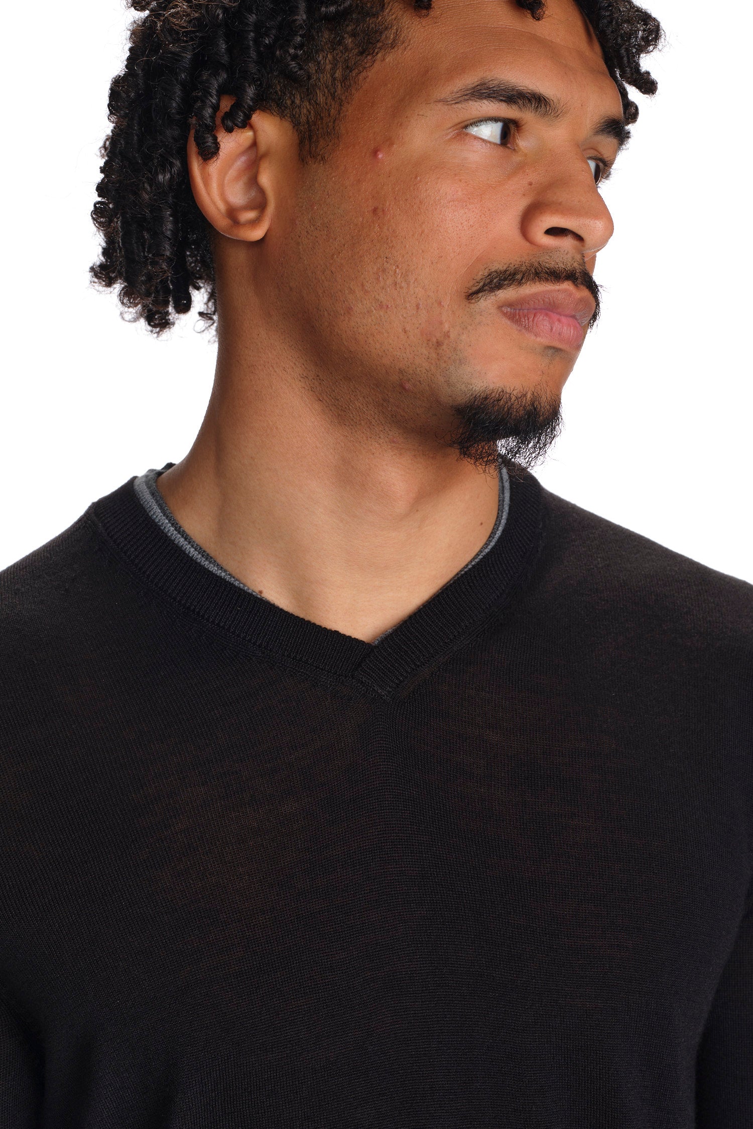 Garnet Men's V-Neck Long Sleeve Knit Wool Sweater 2422002