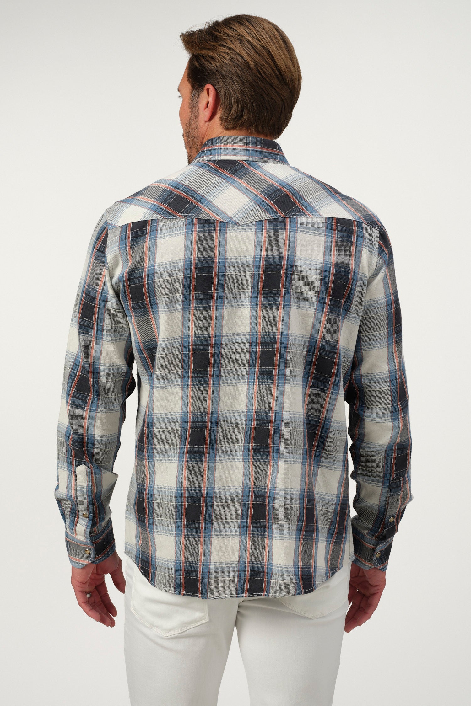 Rugged Plaid Denim Shirt