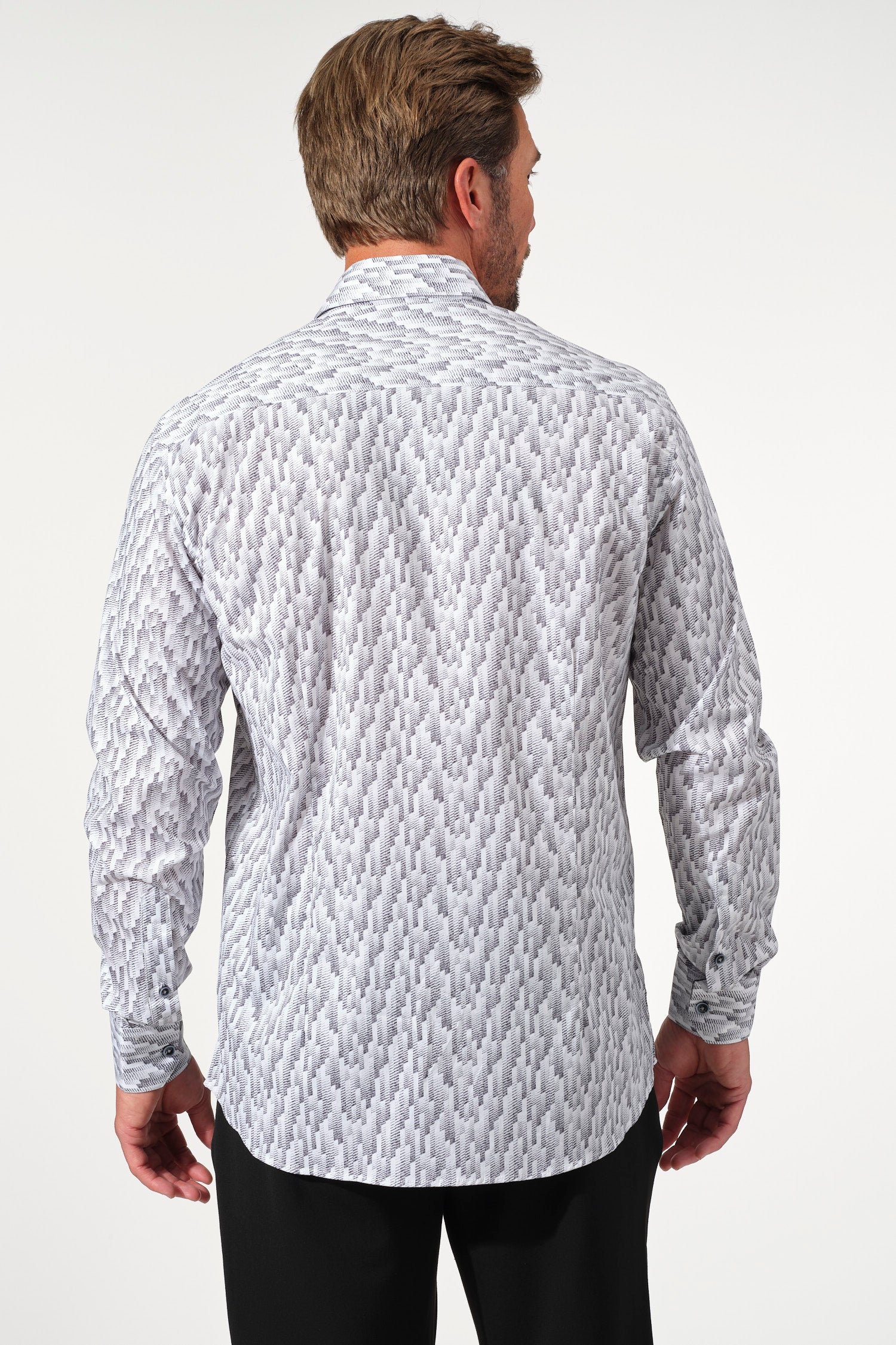 Stairline Print Stretch Shirt