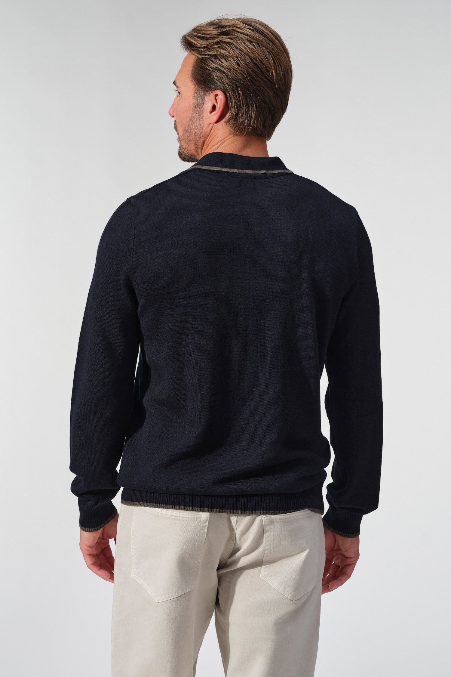 Amalfi Polo Sweater in Navy