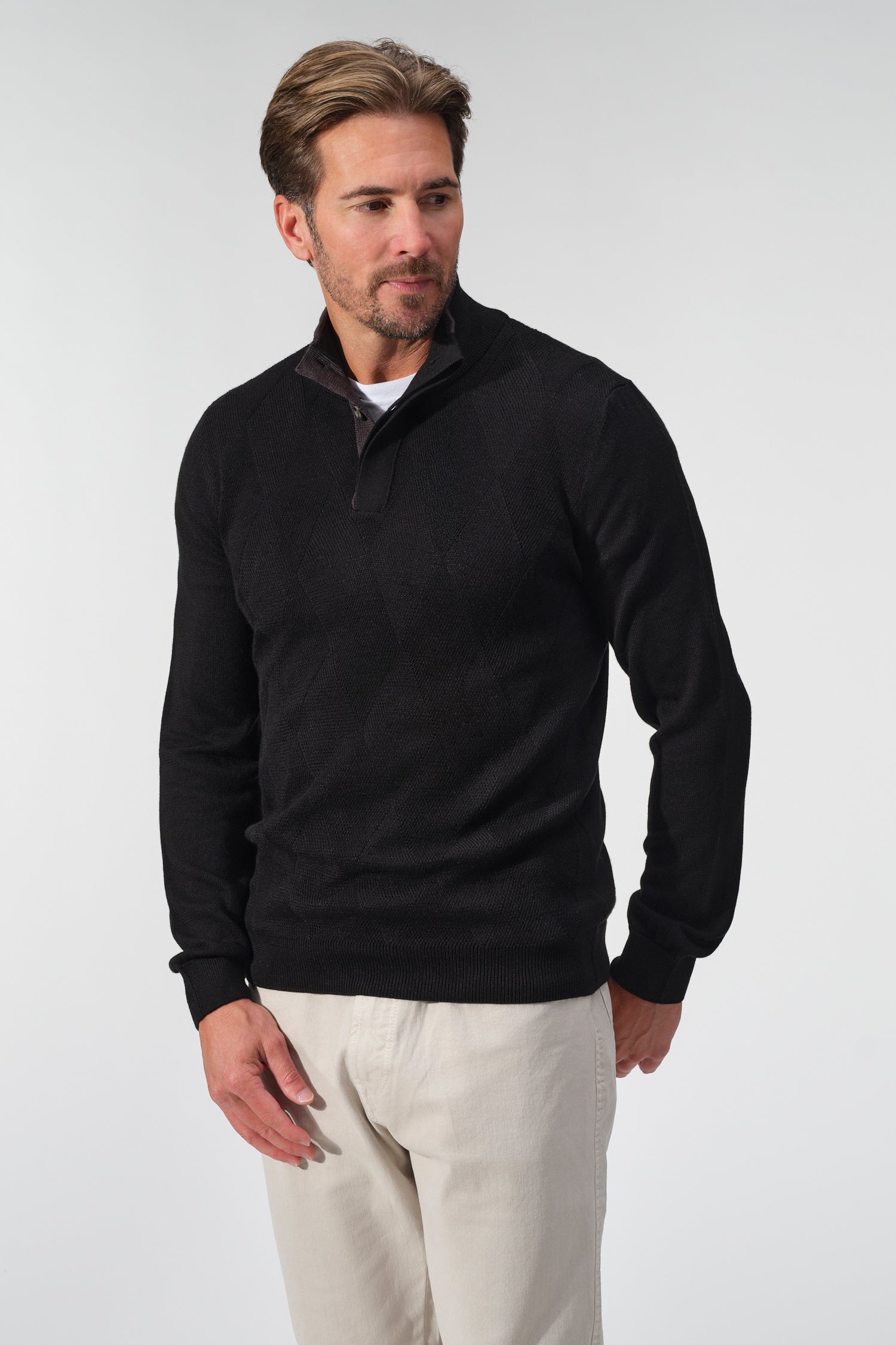 Saddle Stitch Button Pullover