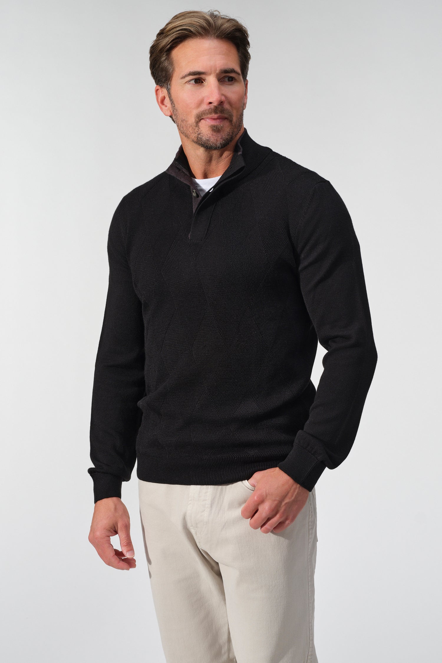 Saddle Stitch Button Pullover