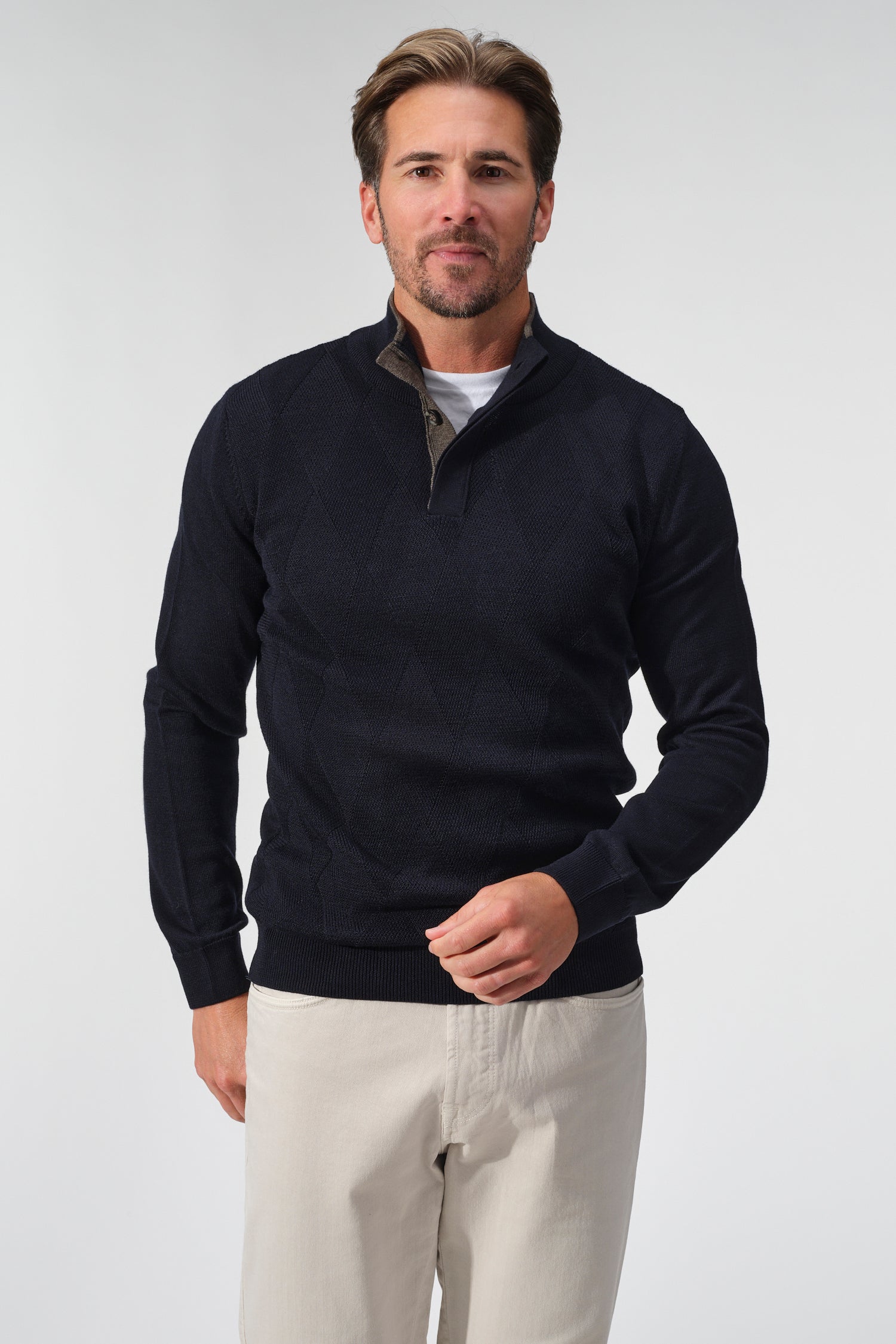 Saddle Stitch Button Pullover