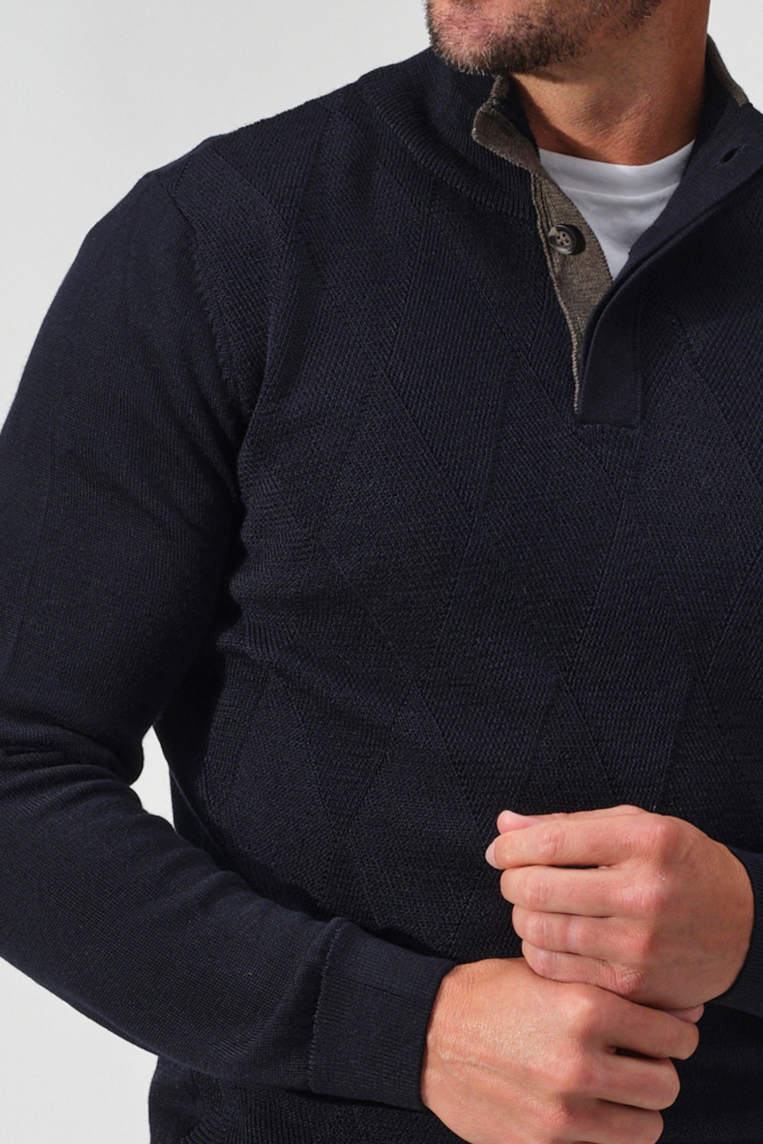 Saddle Stitch Button Pullover