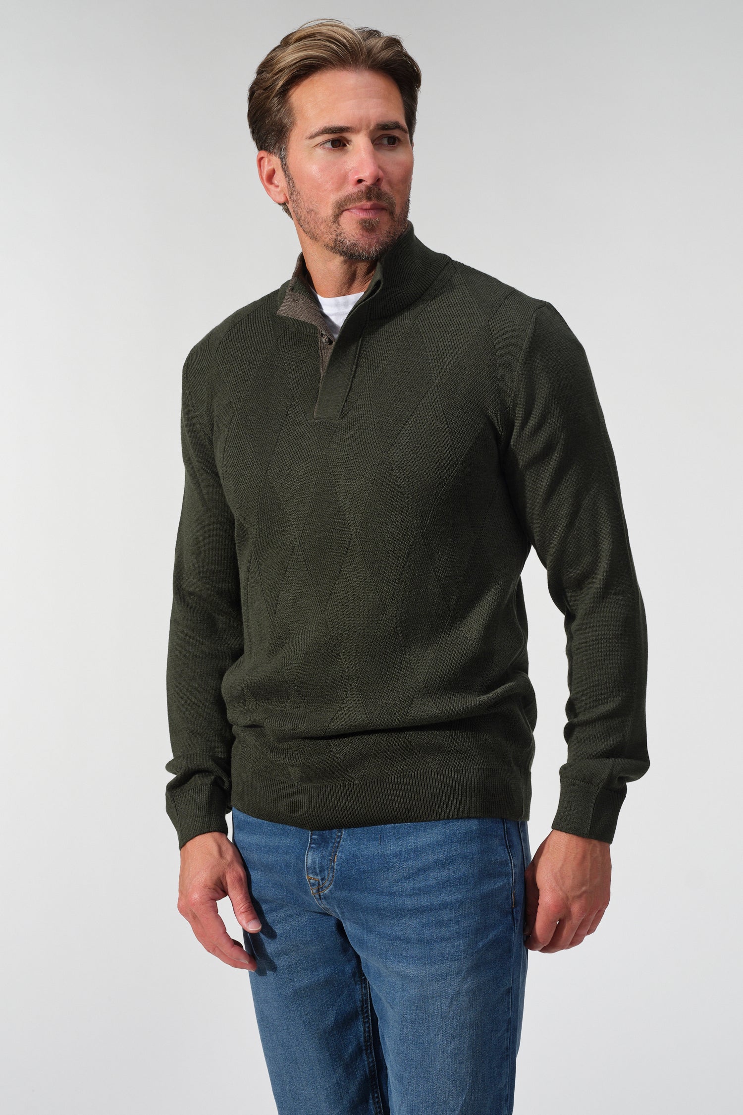Saddle Stitch Button Pullover