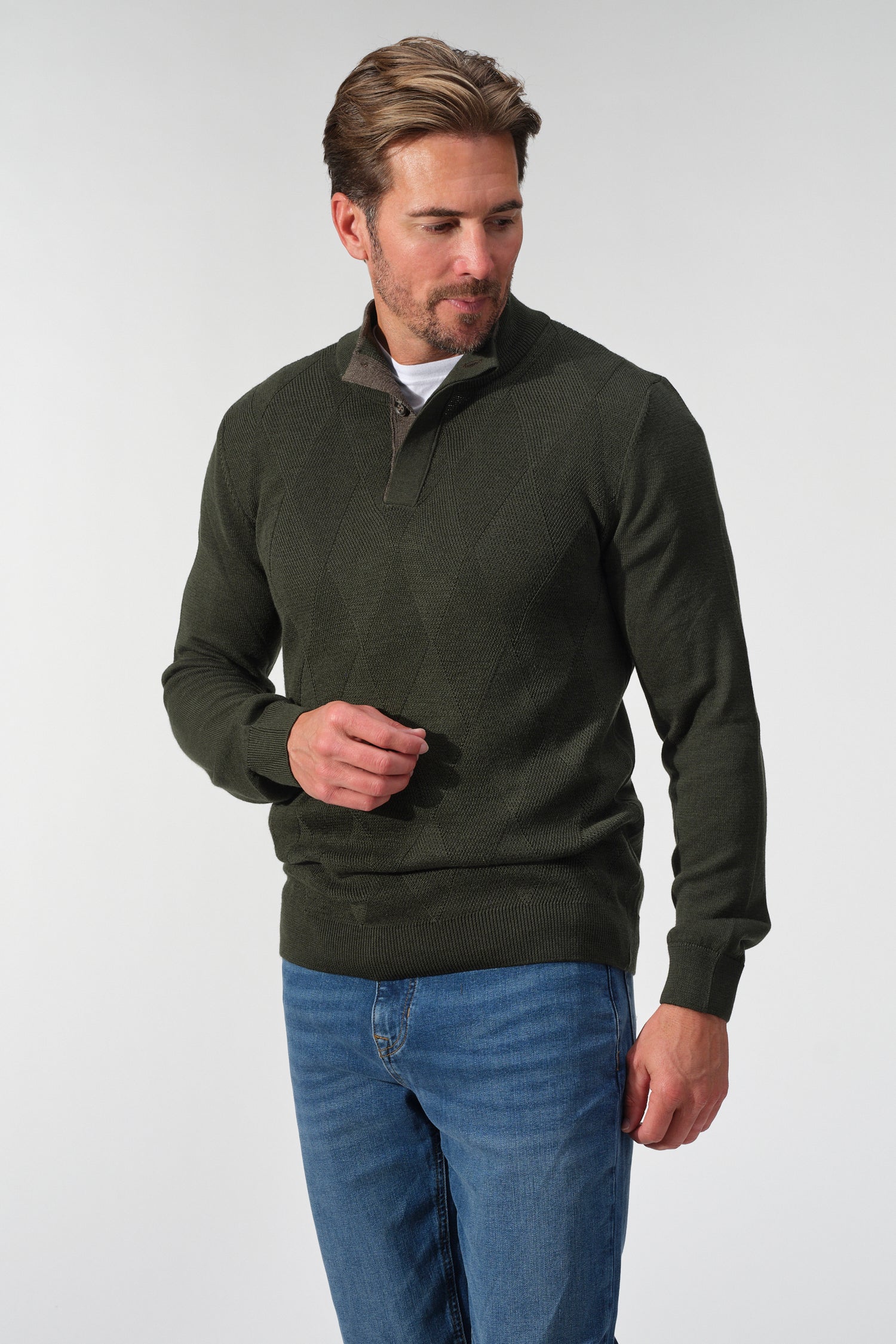 Saddle Stitch Button Pullover