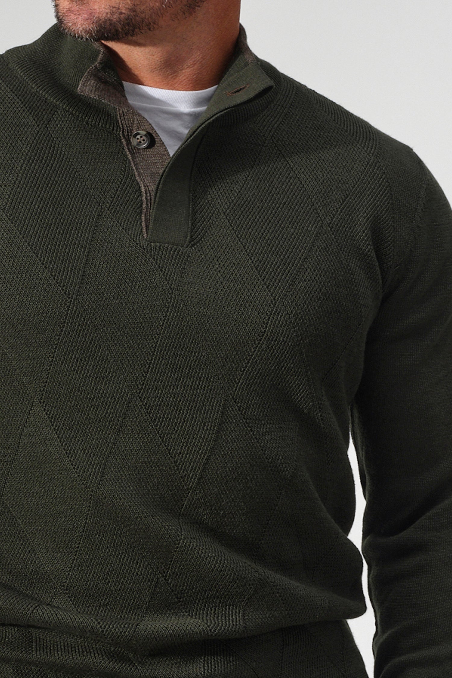 Saddle Stitch Button Pullover