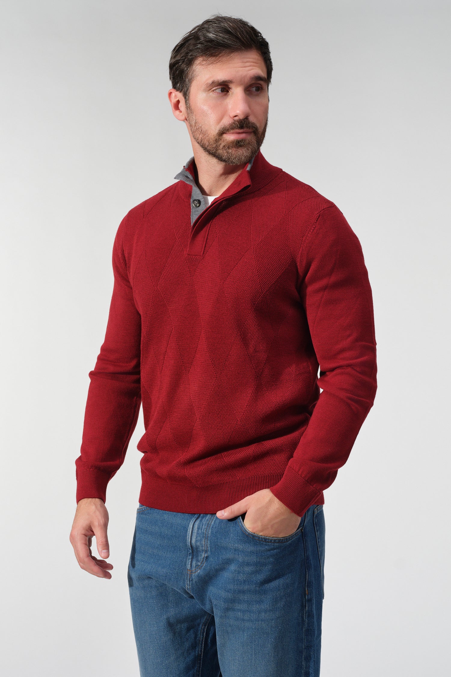 Saddle Stitch Button Pullover