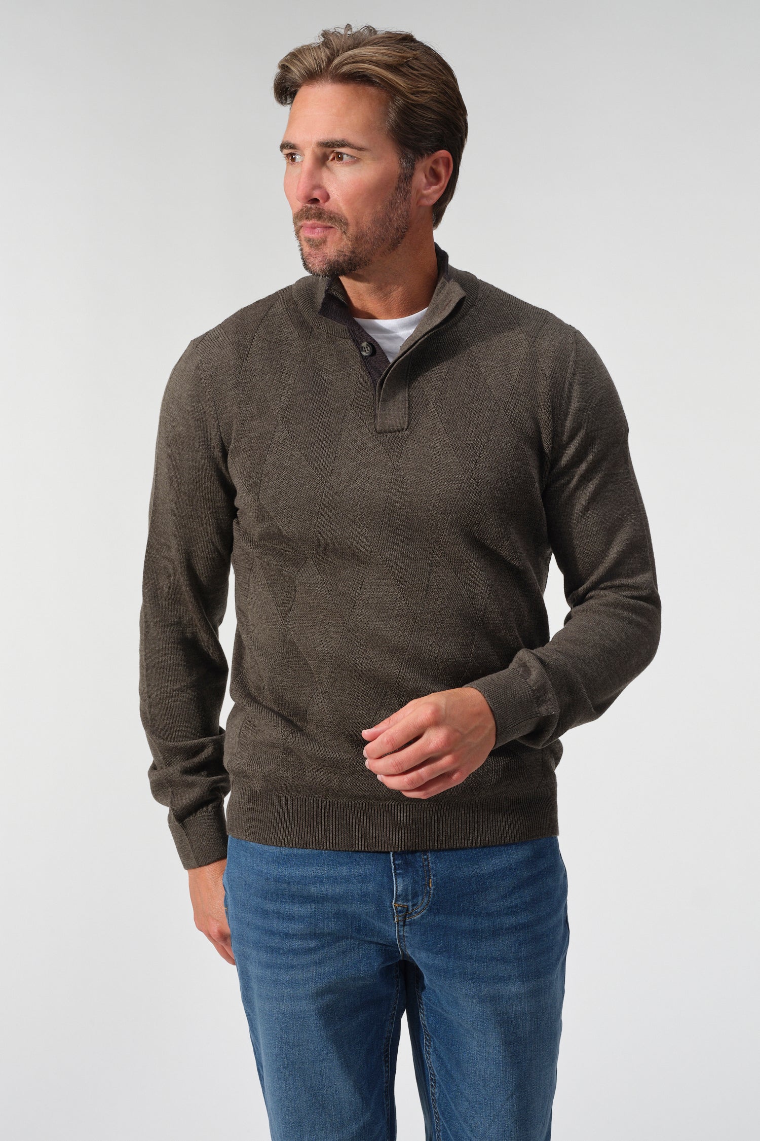 Saddle Stitch Button Pullover