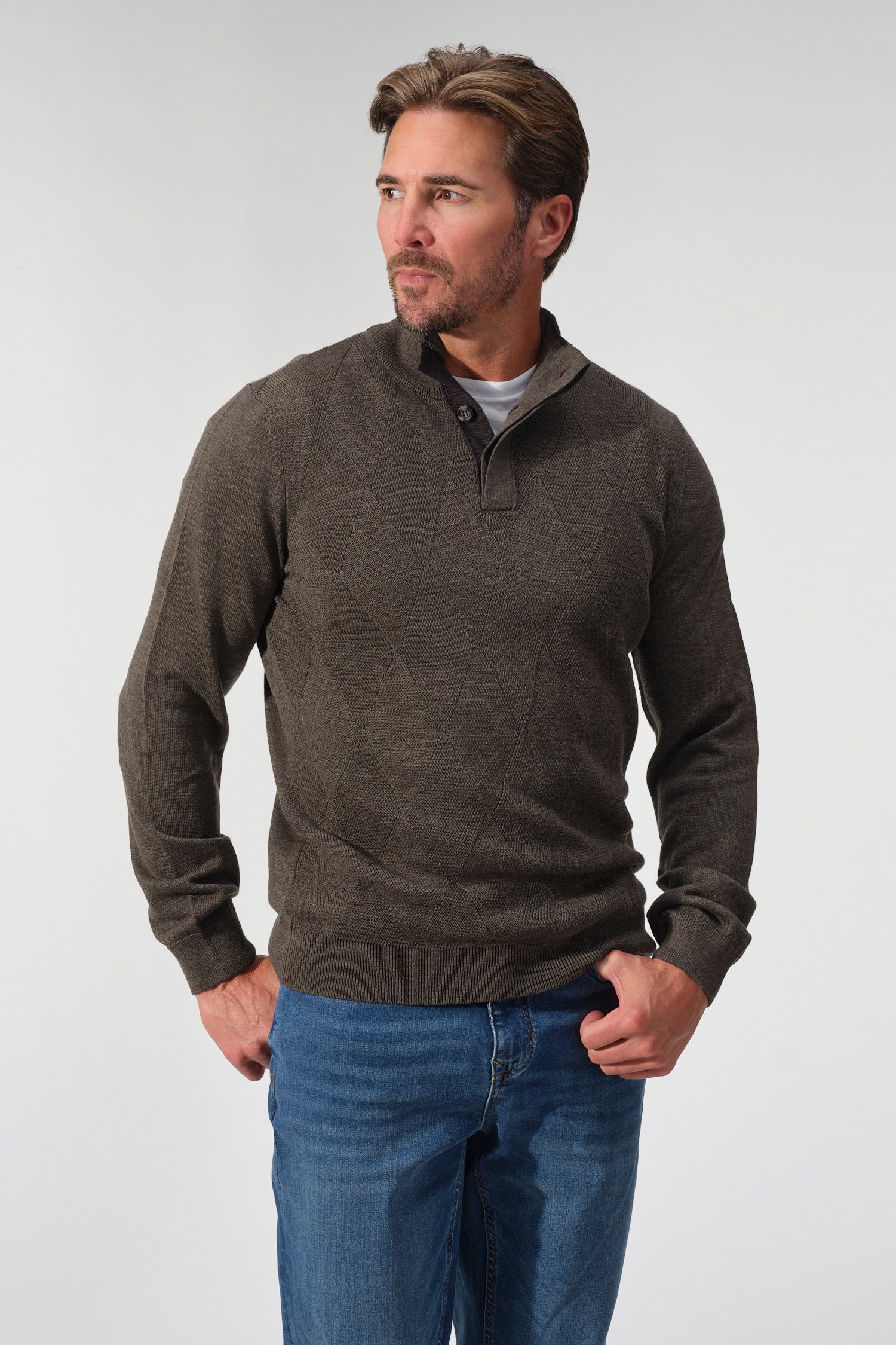 Saddle Stitch Button Pullover