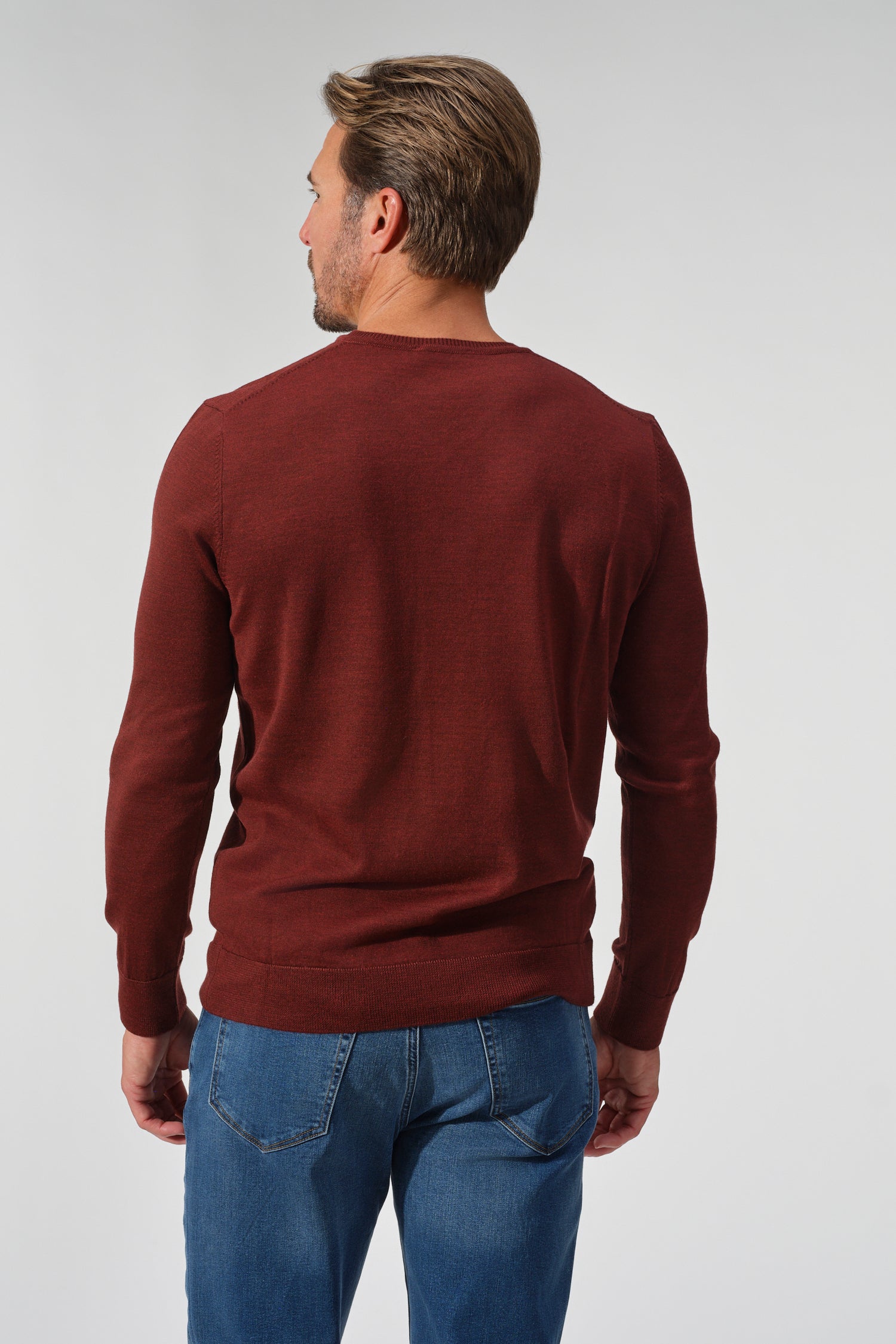 Merino Wool Solid V-Neck Sweater