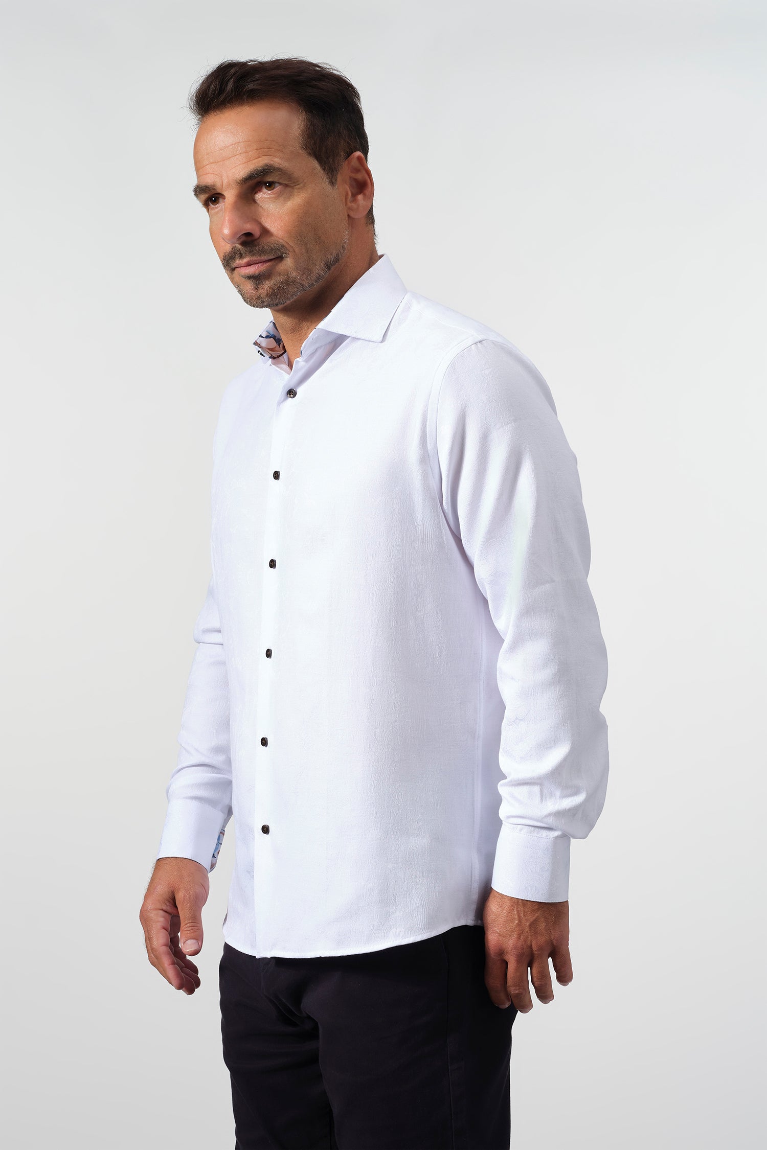 Lunario White Jacquard Shirt