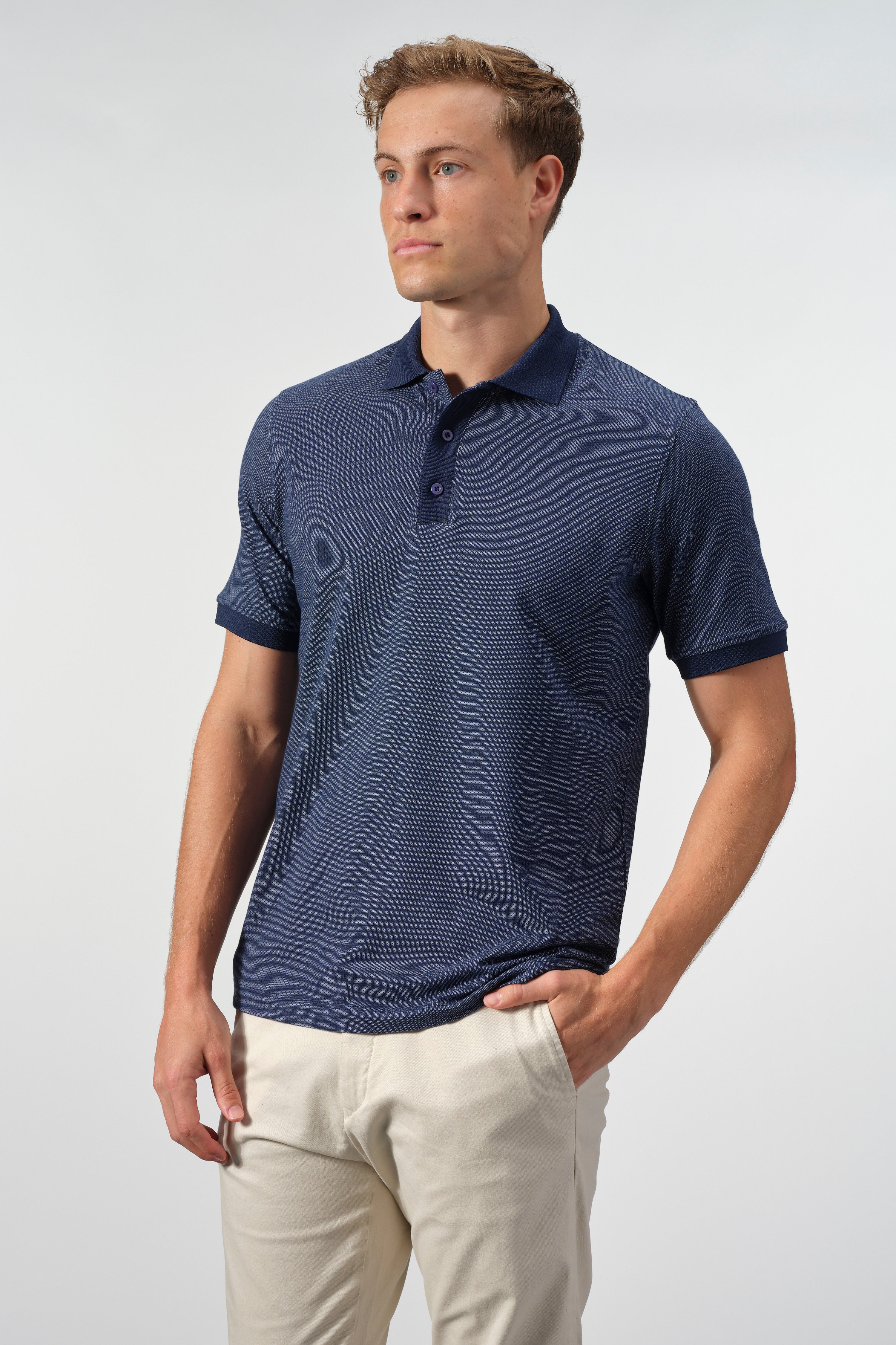 Textured Cotton Polo