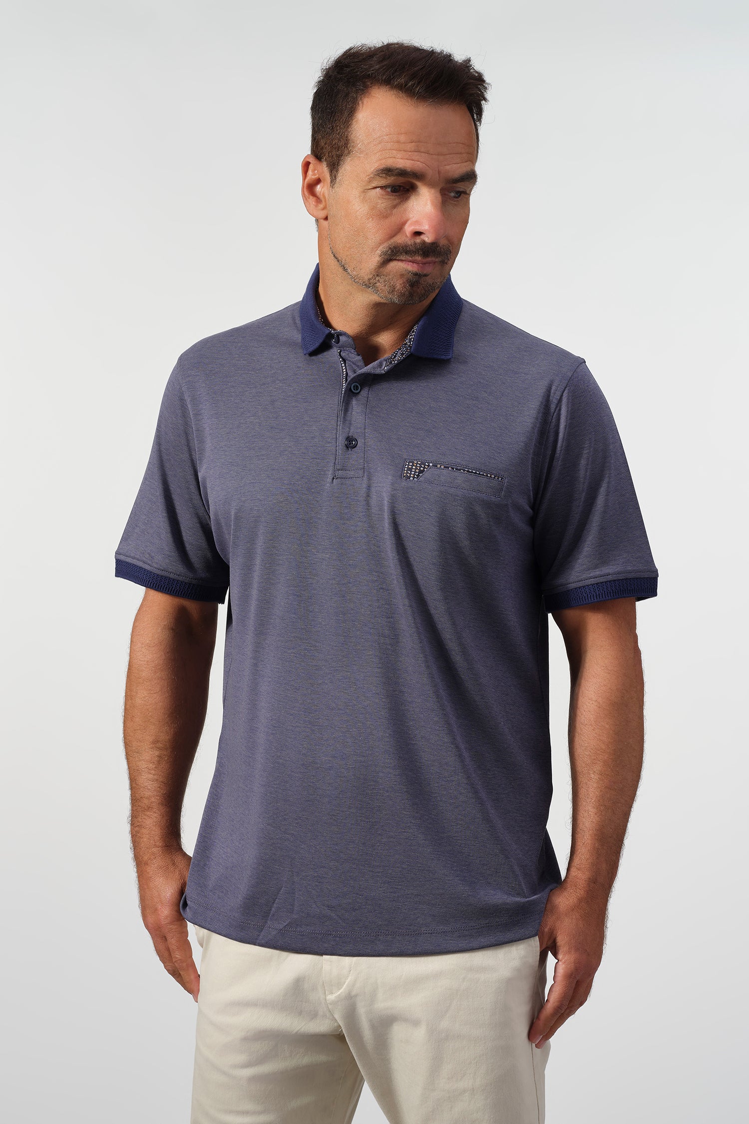 Contrast Collar Performance Knit Polo