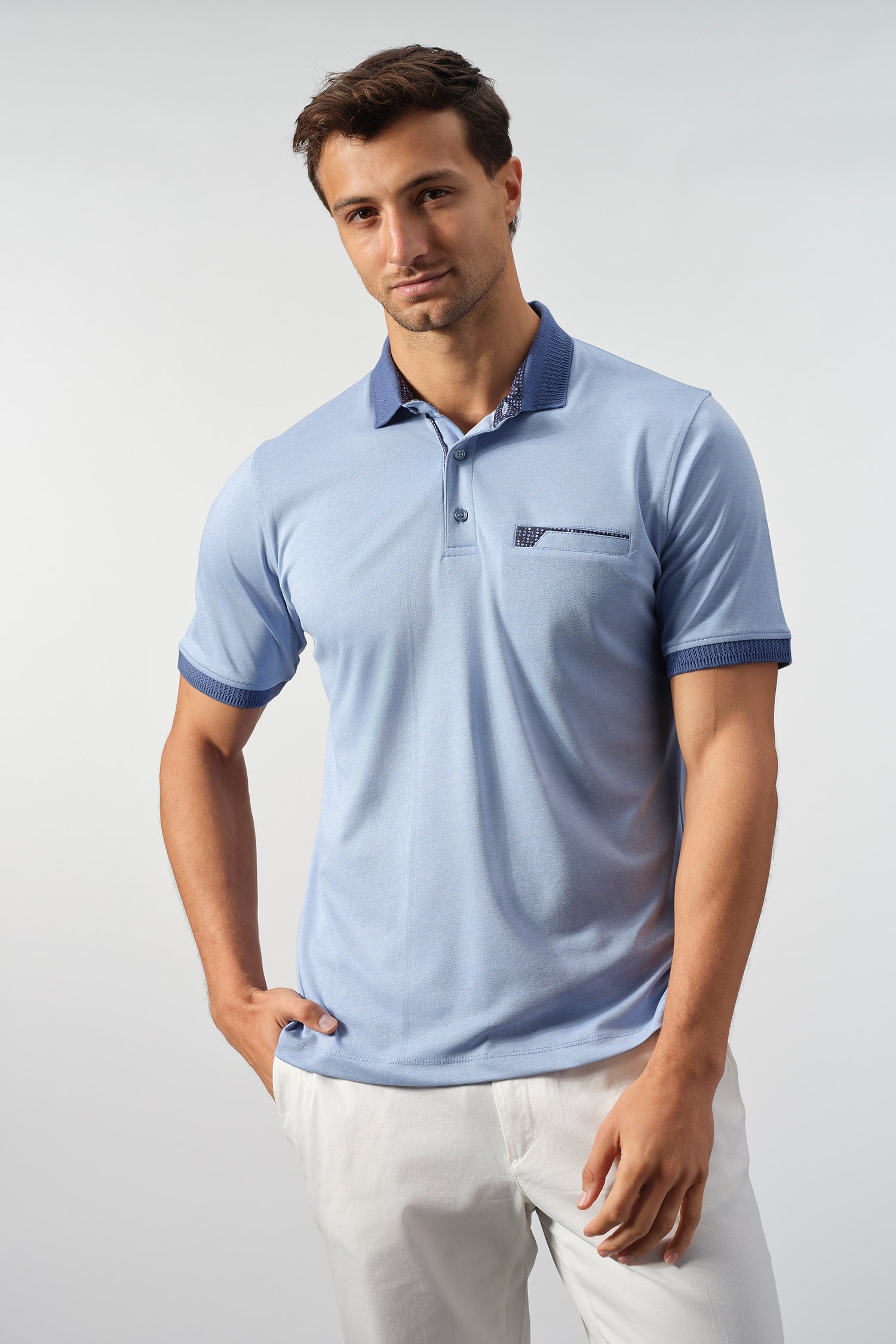 Contrast Collar Performance Knit Polo