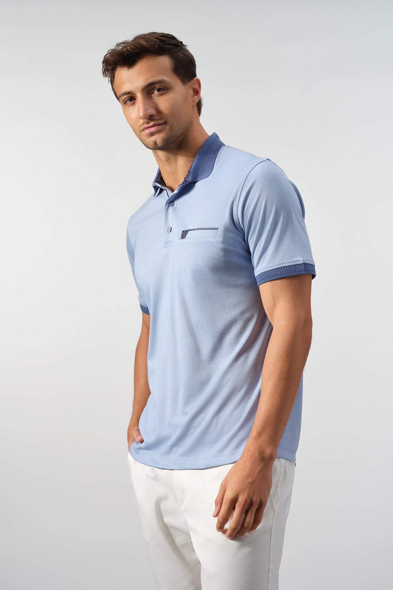 Contrast Collar Performance Knit Polo