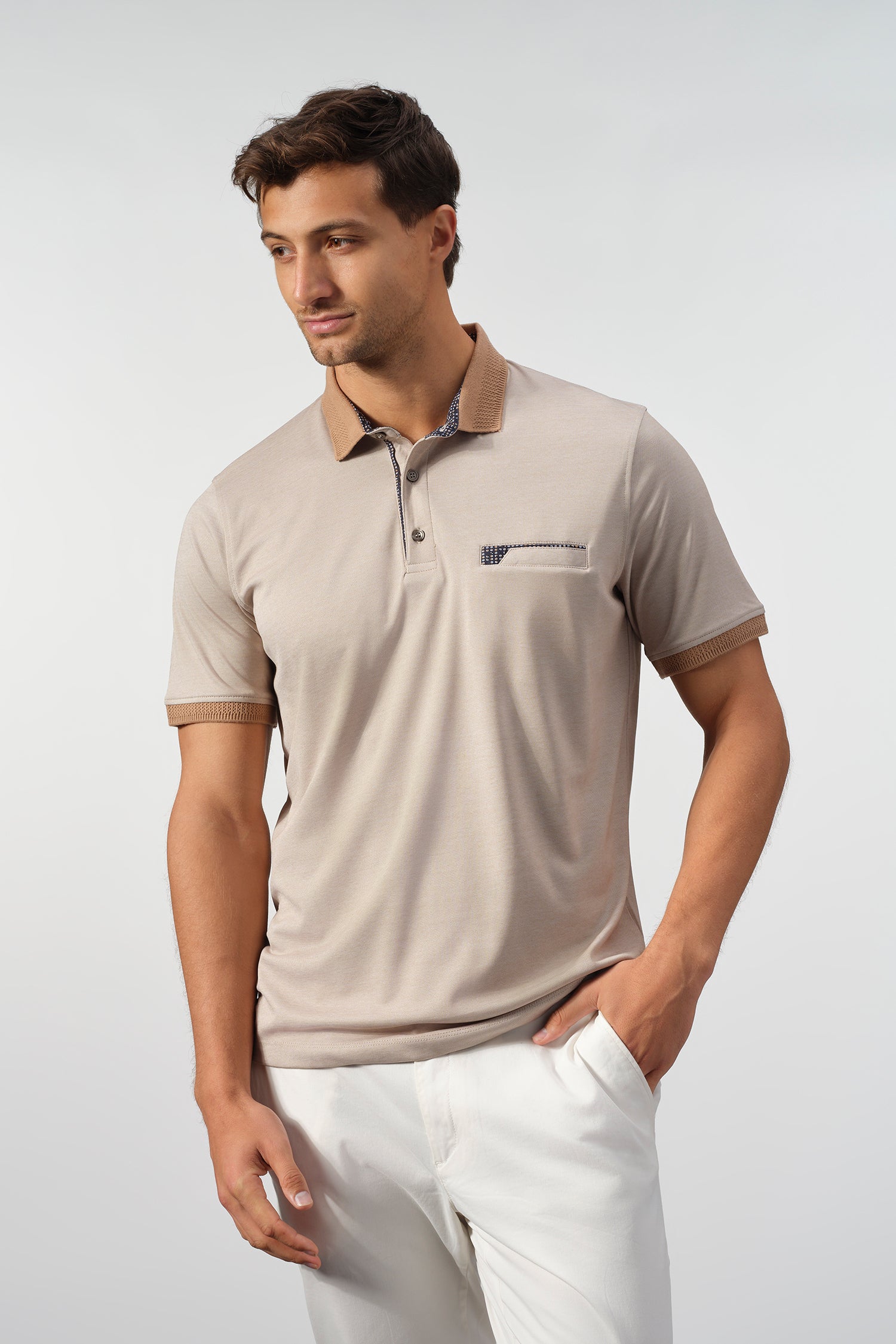 Contrast Collar Performance Knit Polo