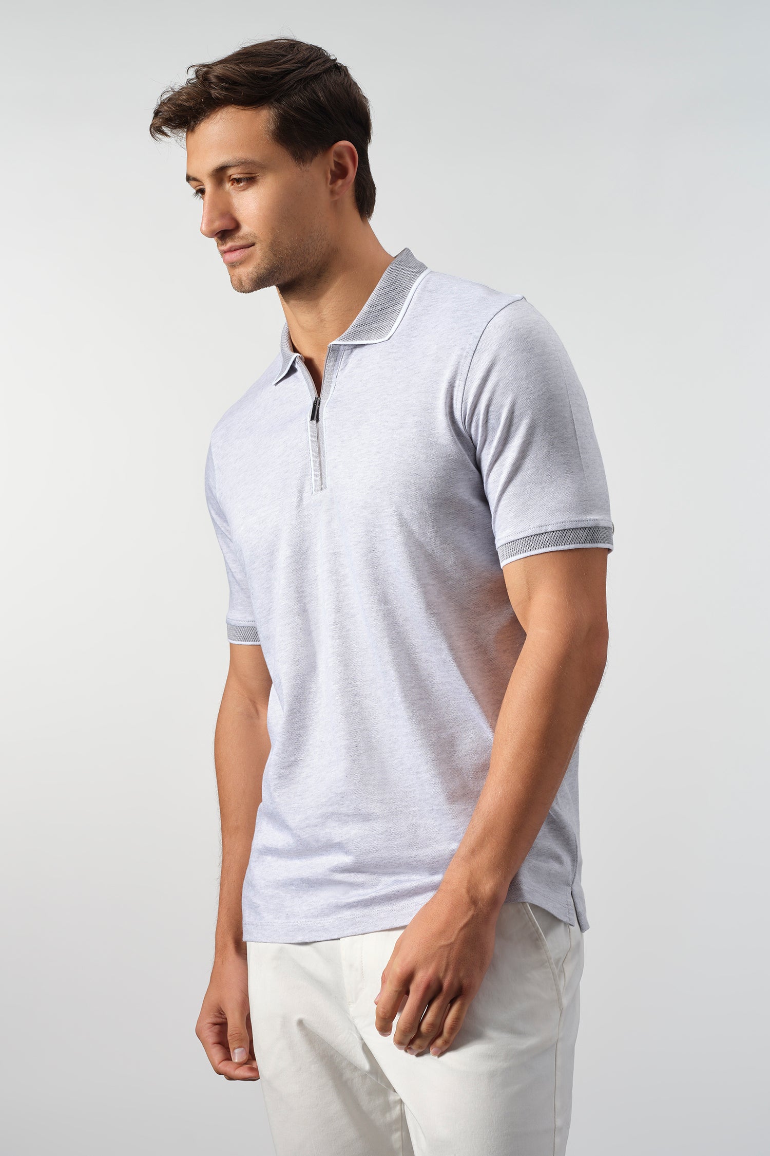 The Vantage Tipped Zip Polo