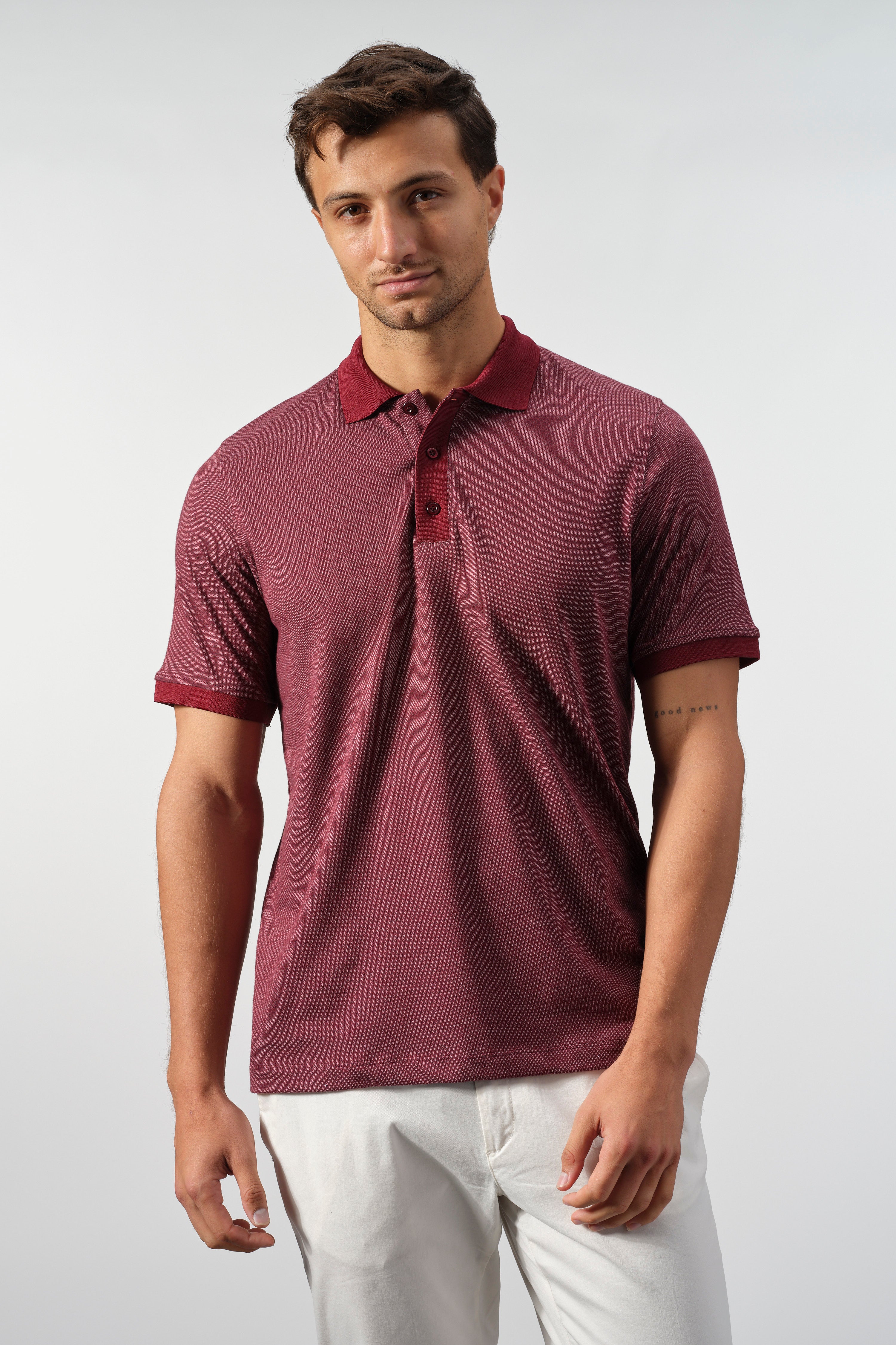 Textured Cotton Polo