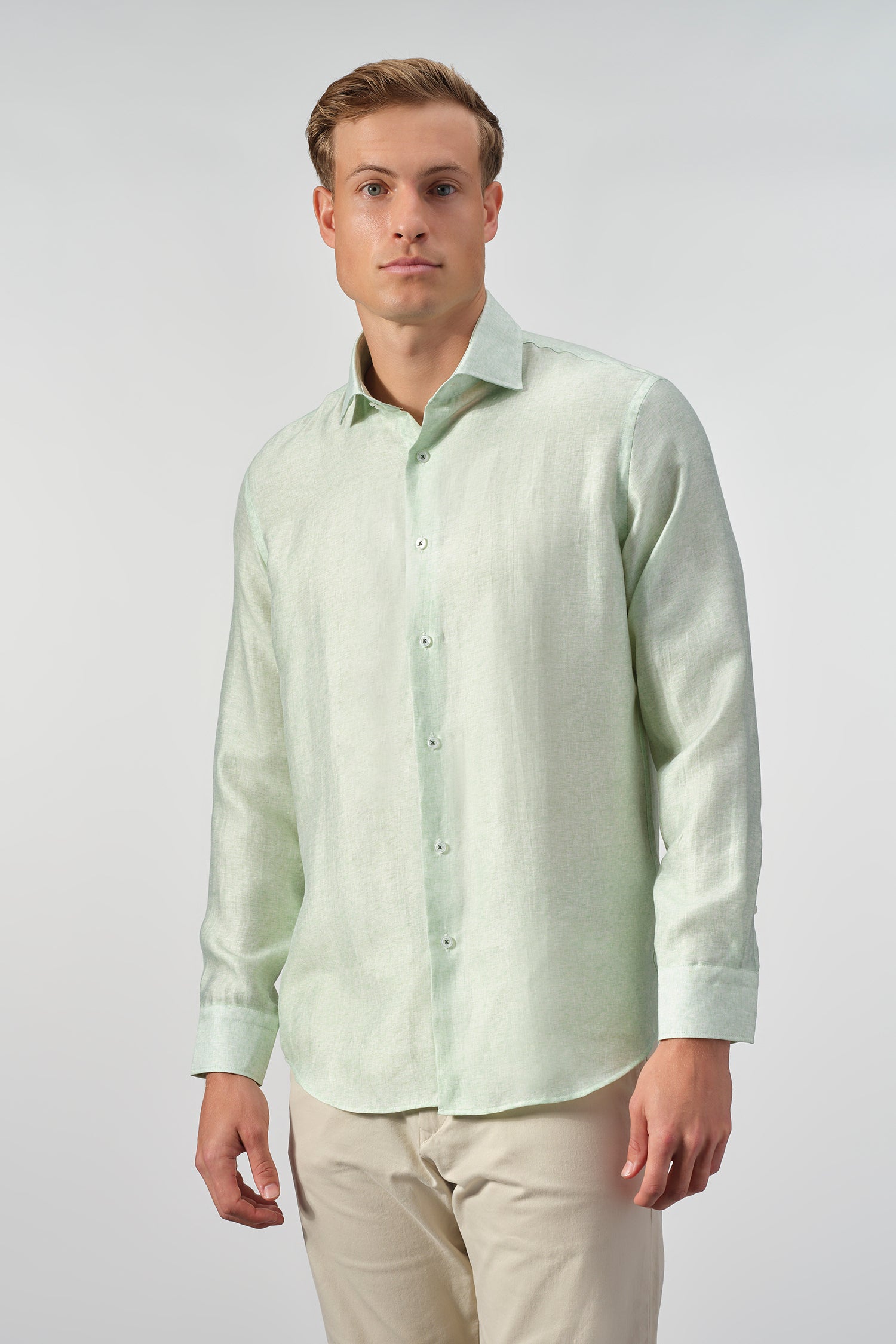 Melange Linen-Lyocell Shirt