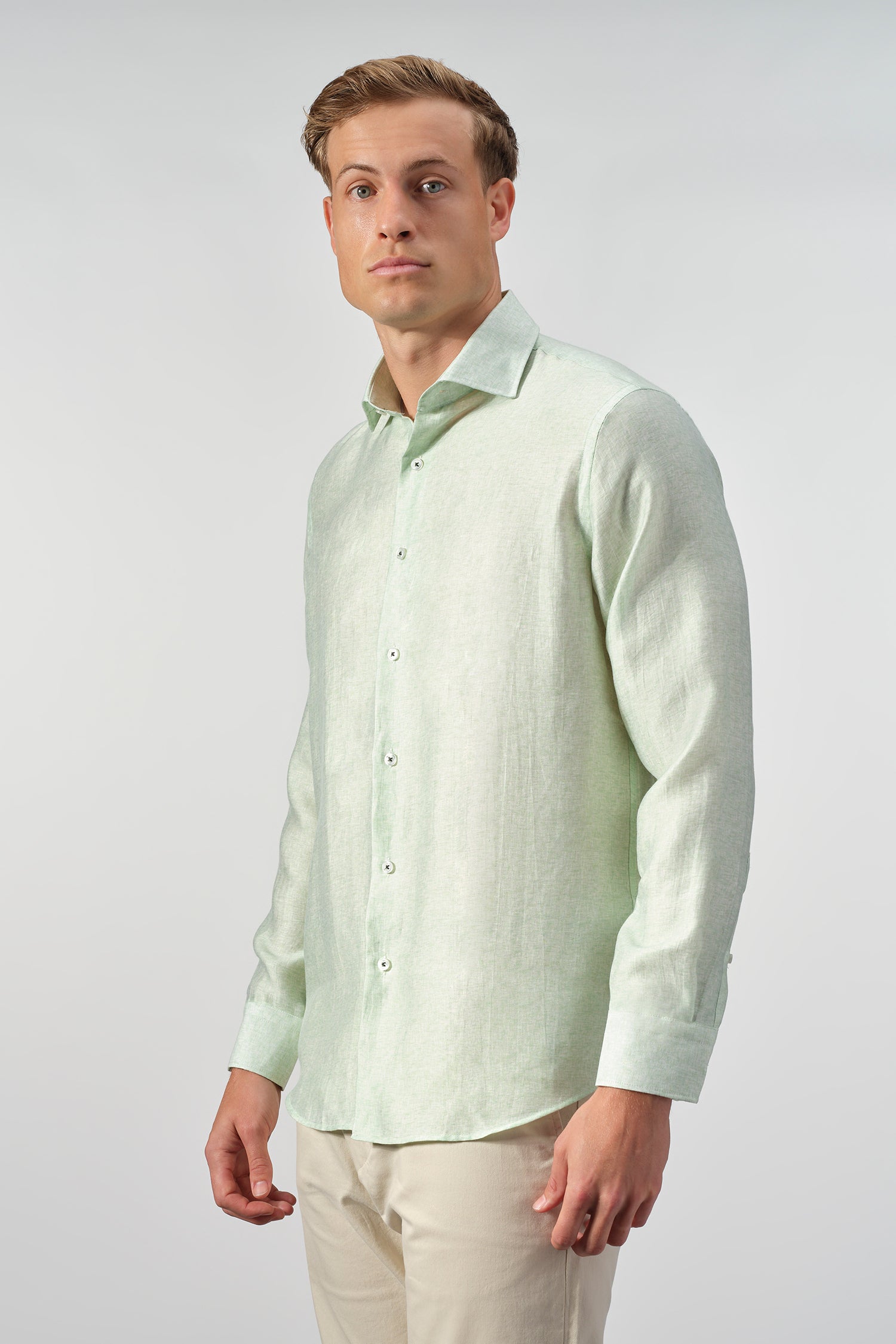 Melange Linen-Lyocell Shirt