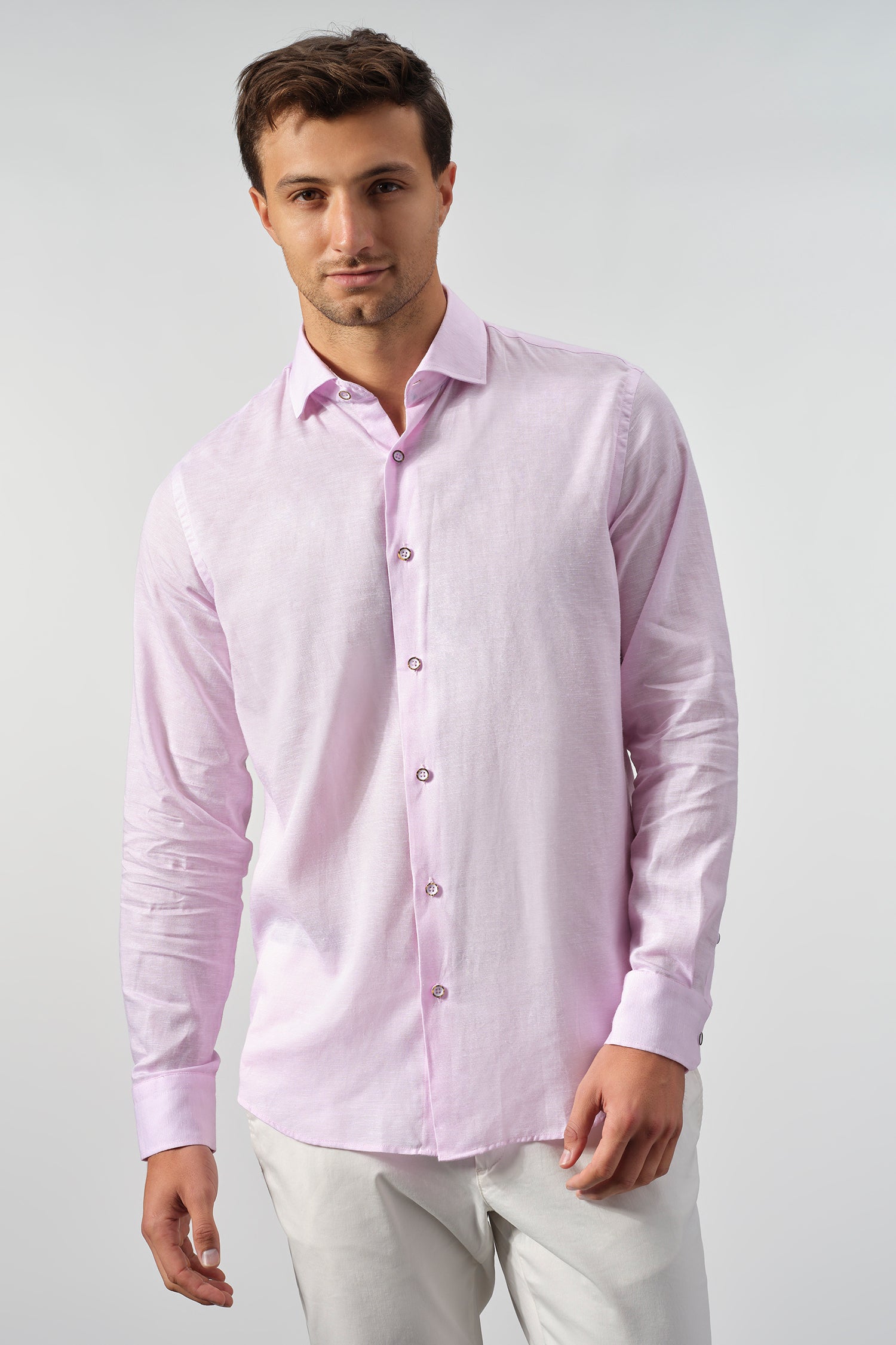 Tencel Linen Long Sleeve Solid Shirts
