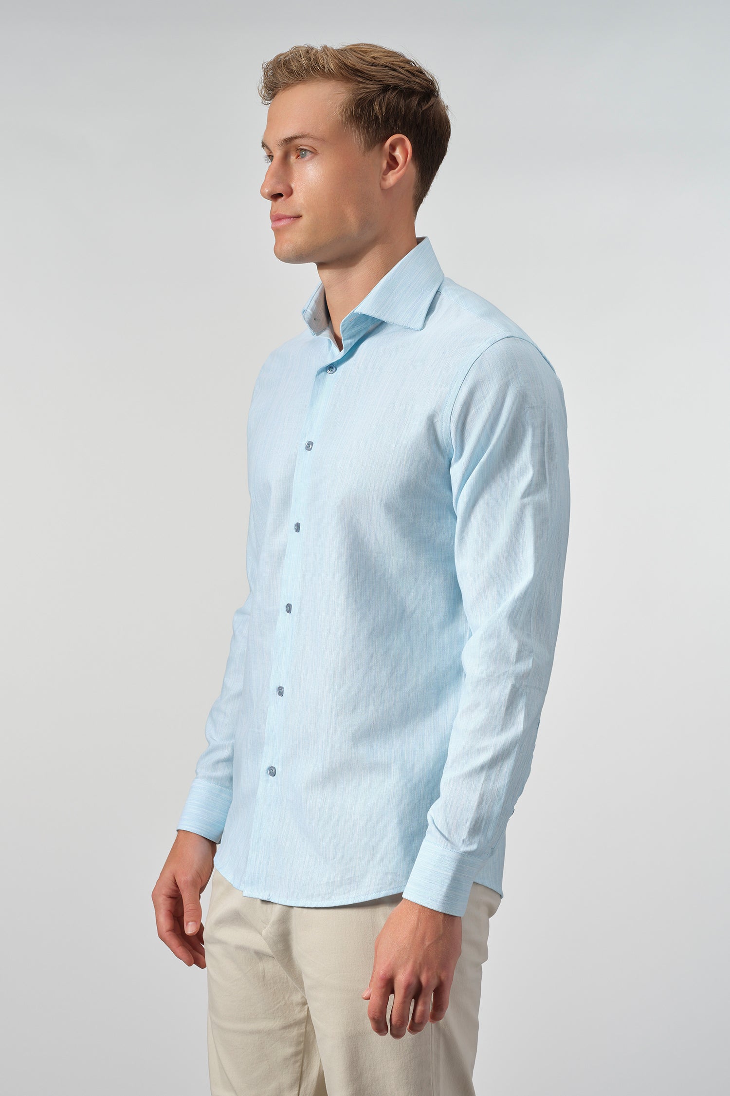 Fine Weave Italian Collar Shirt