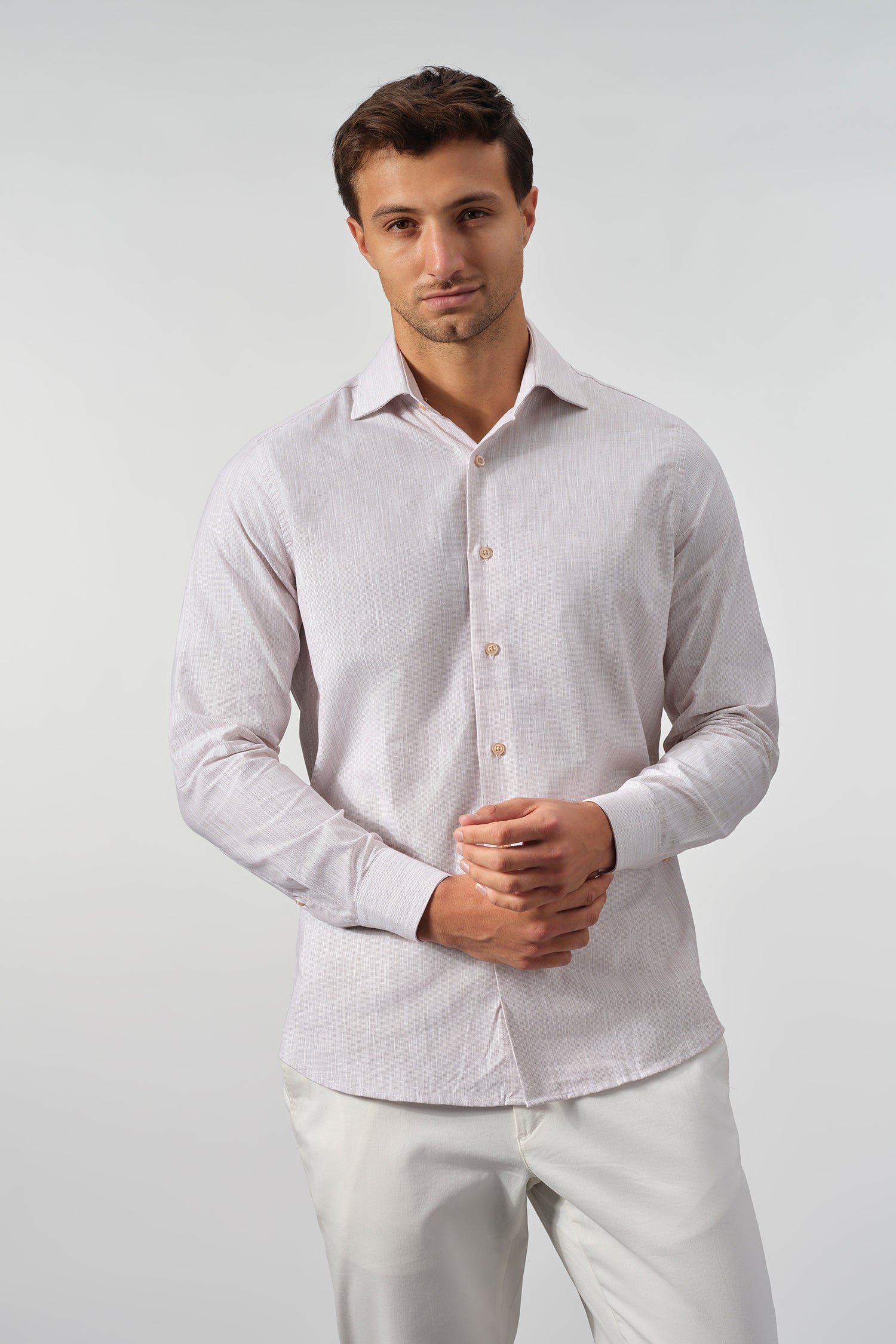 Fine Weave Italian Collar Shirt