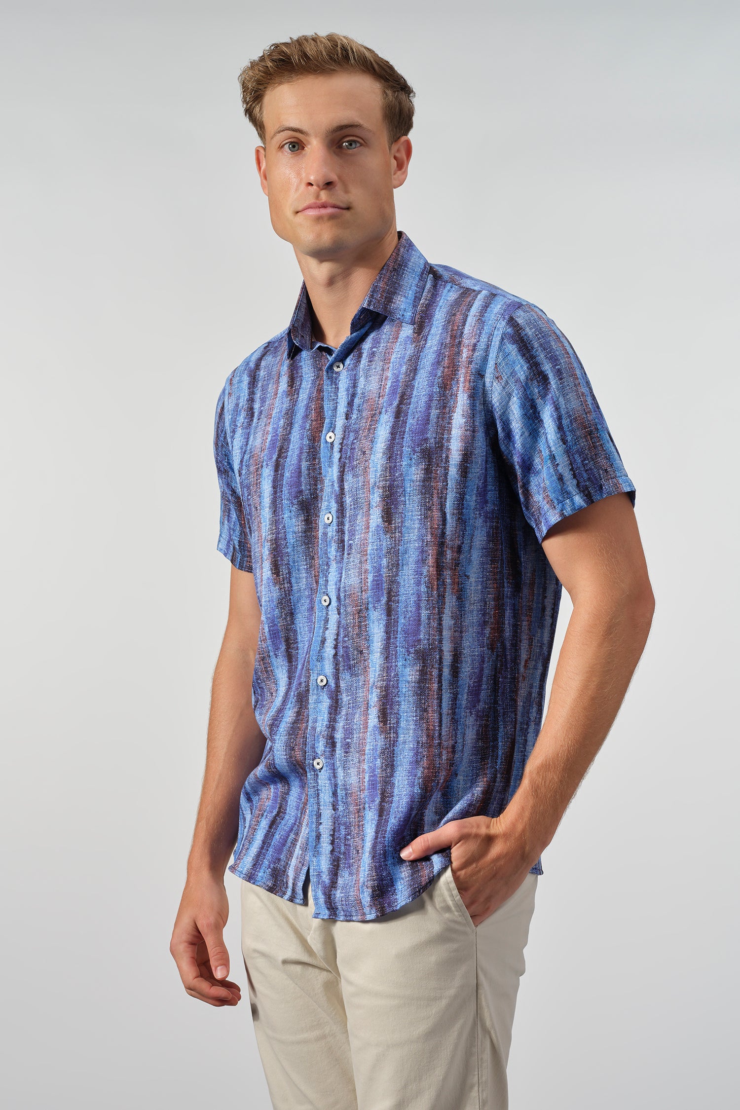 Indigo Brushstroke Tencel Shirt