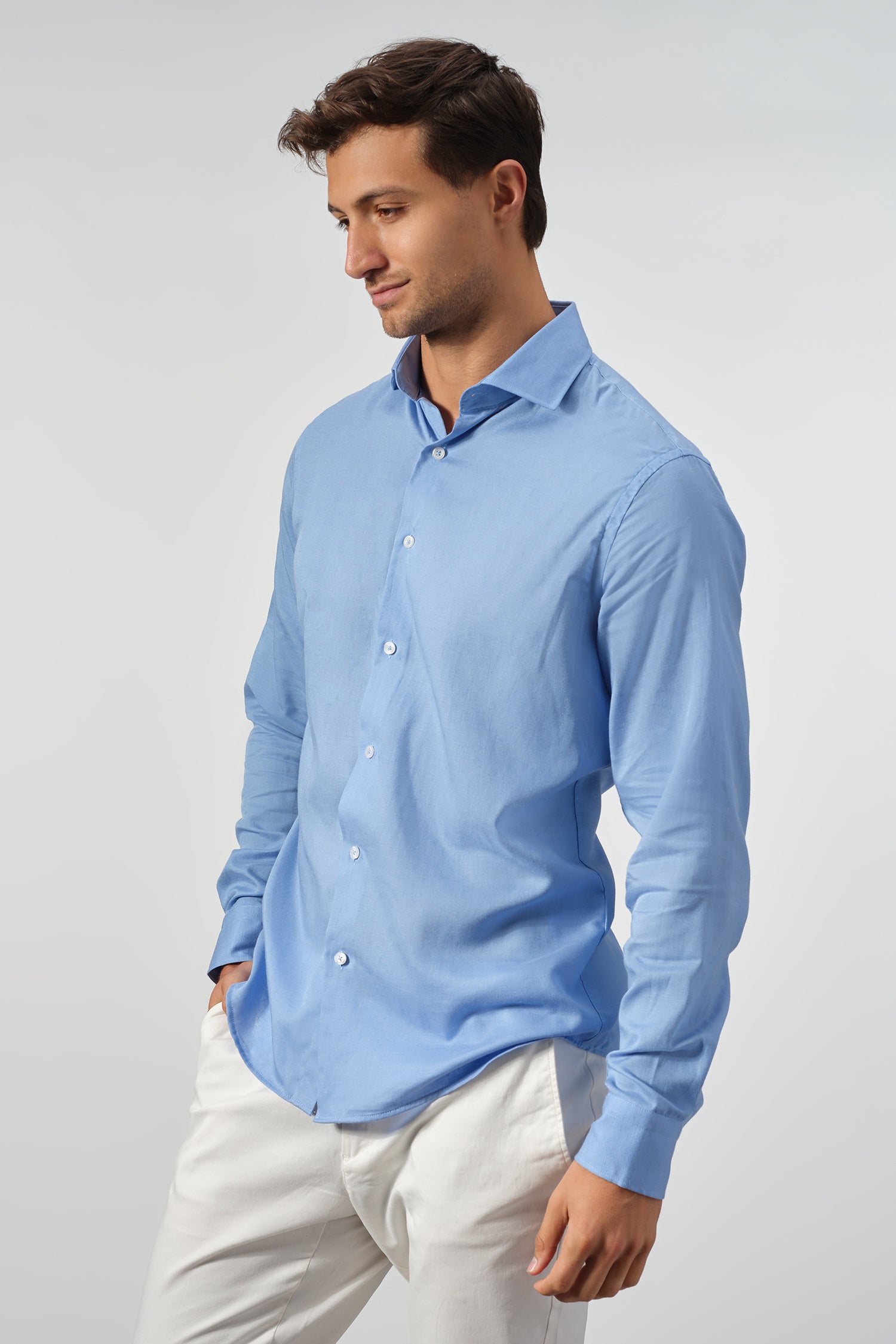 Tencel Linen Long Sleeve Solid Shirts