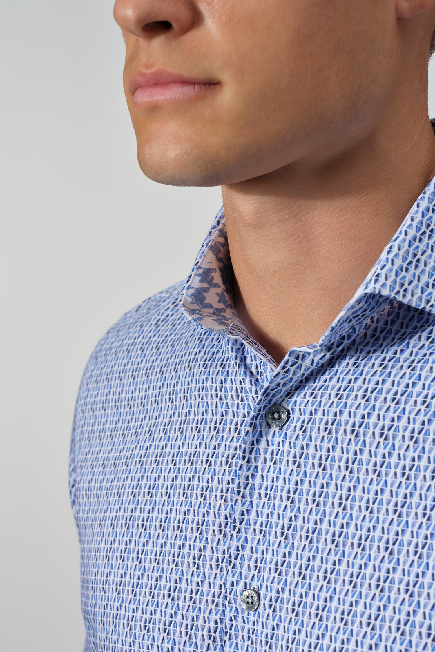 Geometric Textured Cotton Shirt