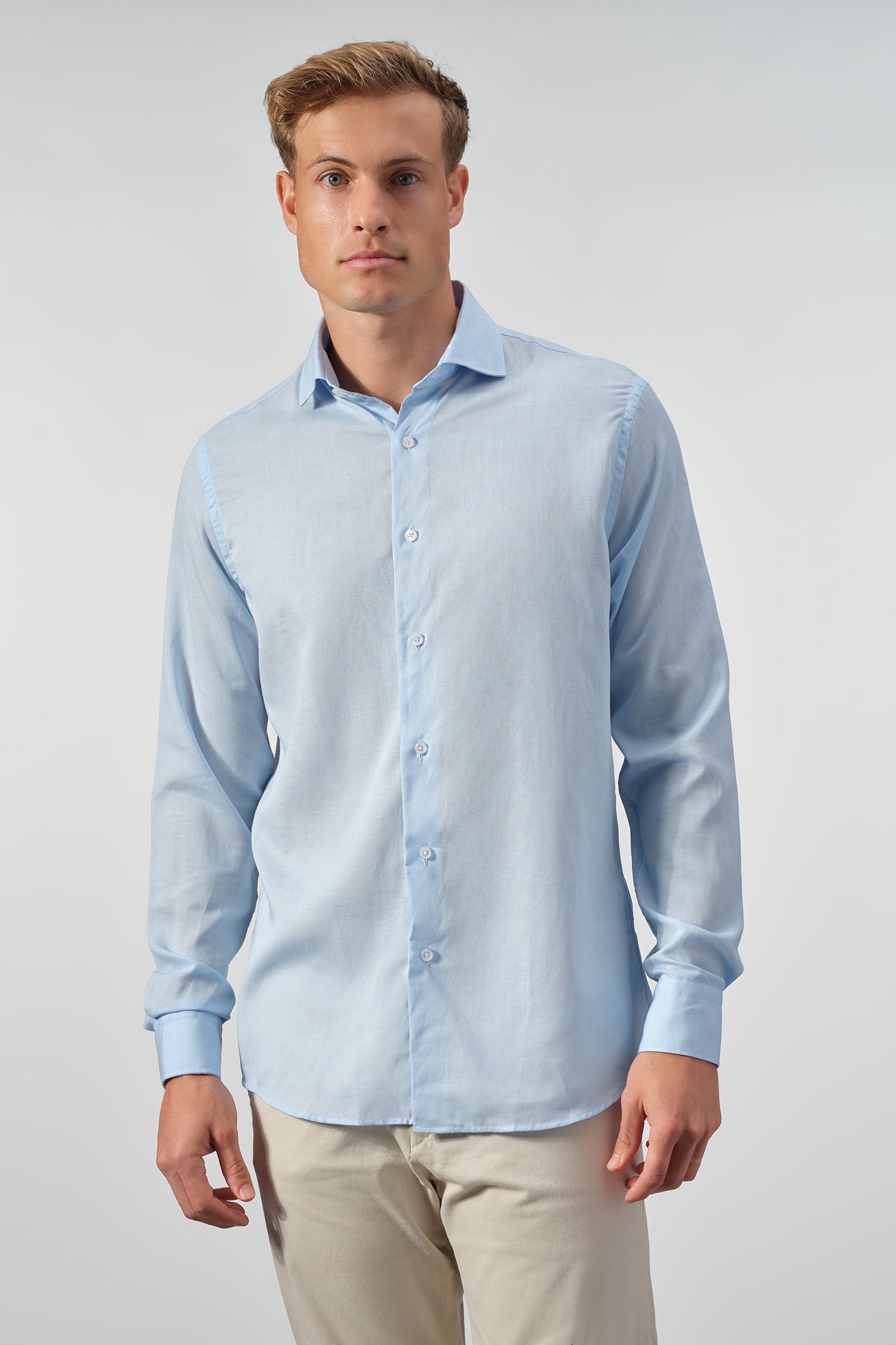 Tencel Linen Long Sleeve Solid Shirts
