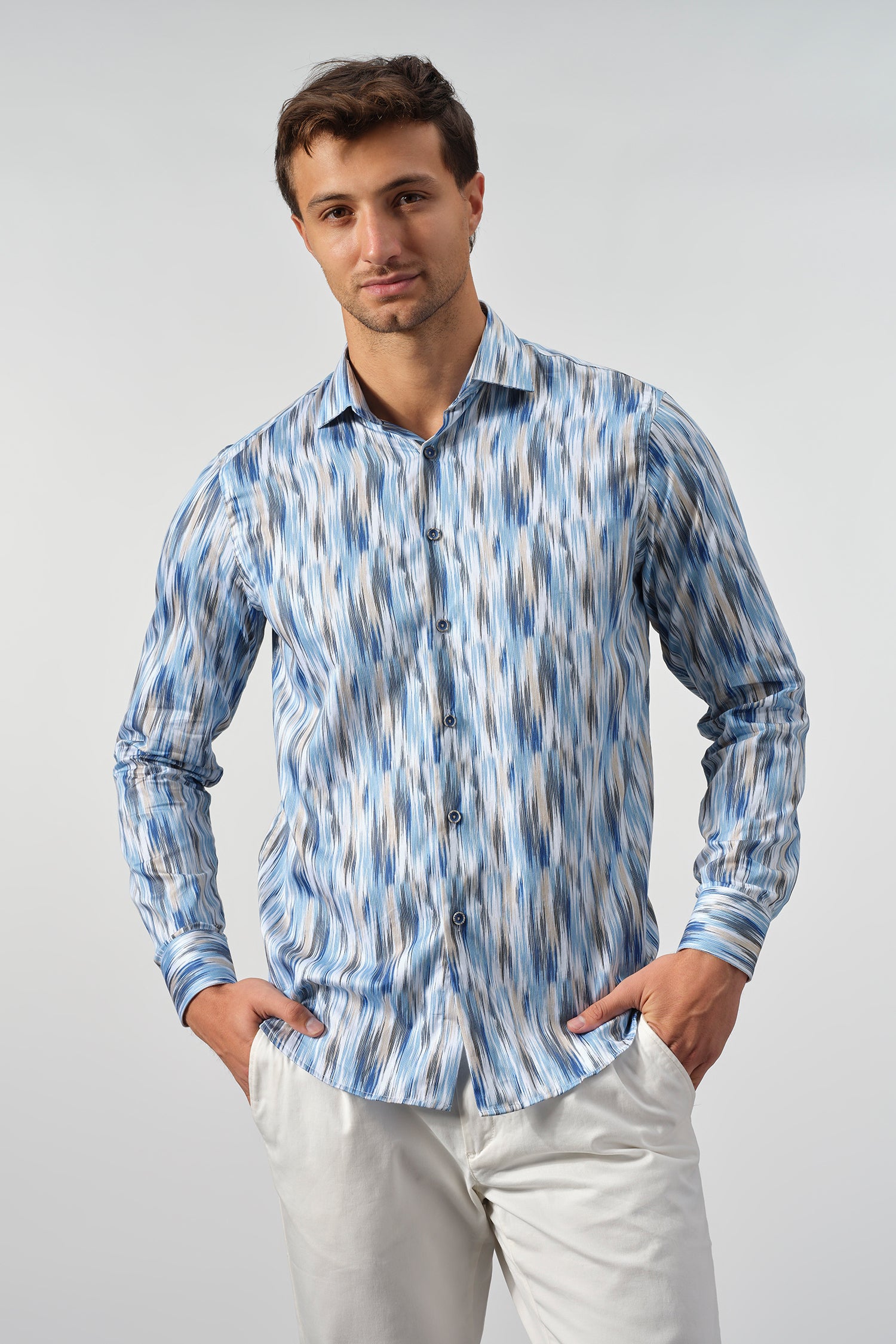 Abstract Brushstroke Cotton Shirt