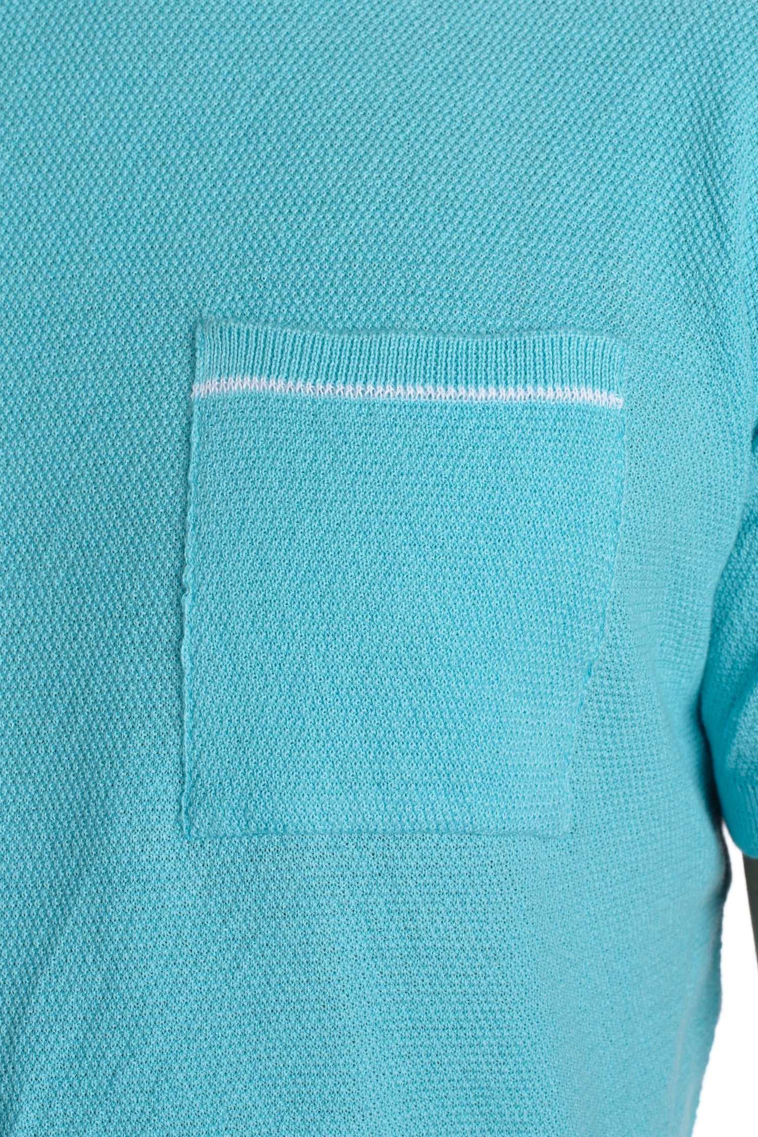 Garnet Men's Honeycomb Crew Neck Short Sleeve Sweater 2418009 Turquoise