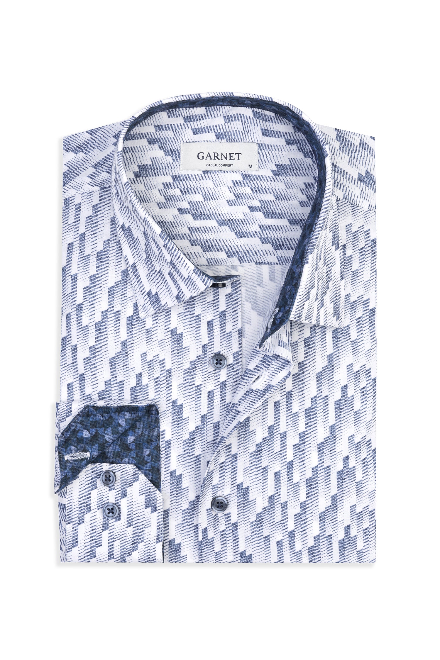 Stairline Print Stretch Shirt
