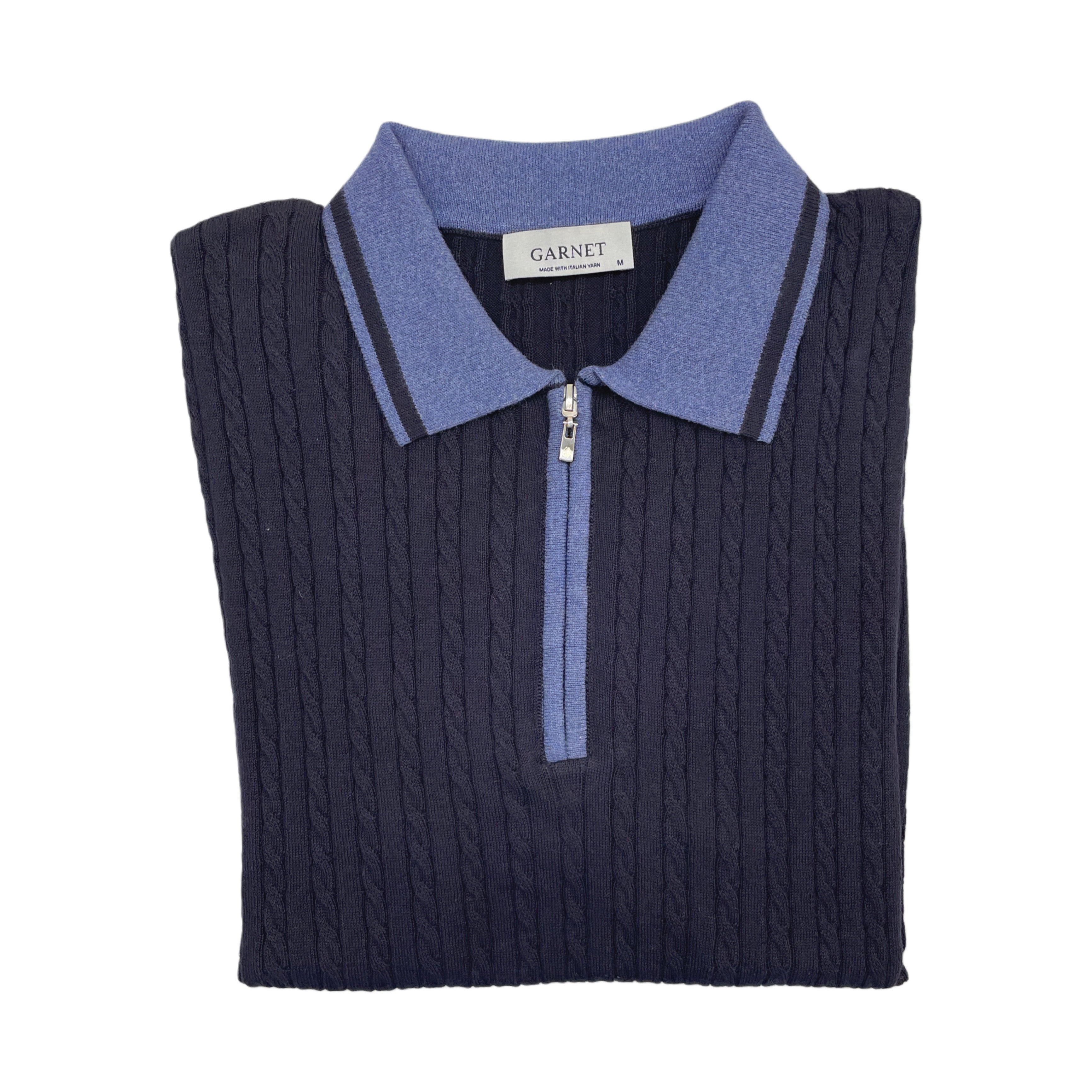 Heritage Cable Zip Polo Sweater