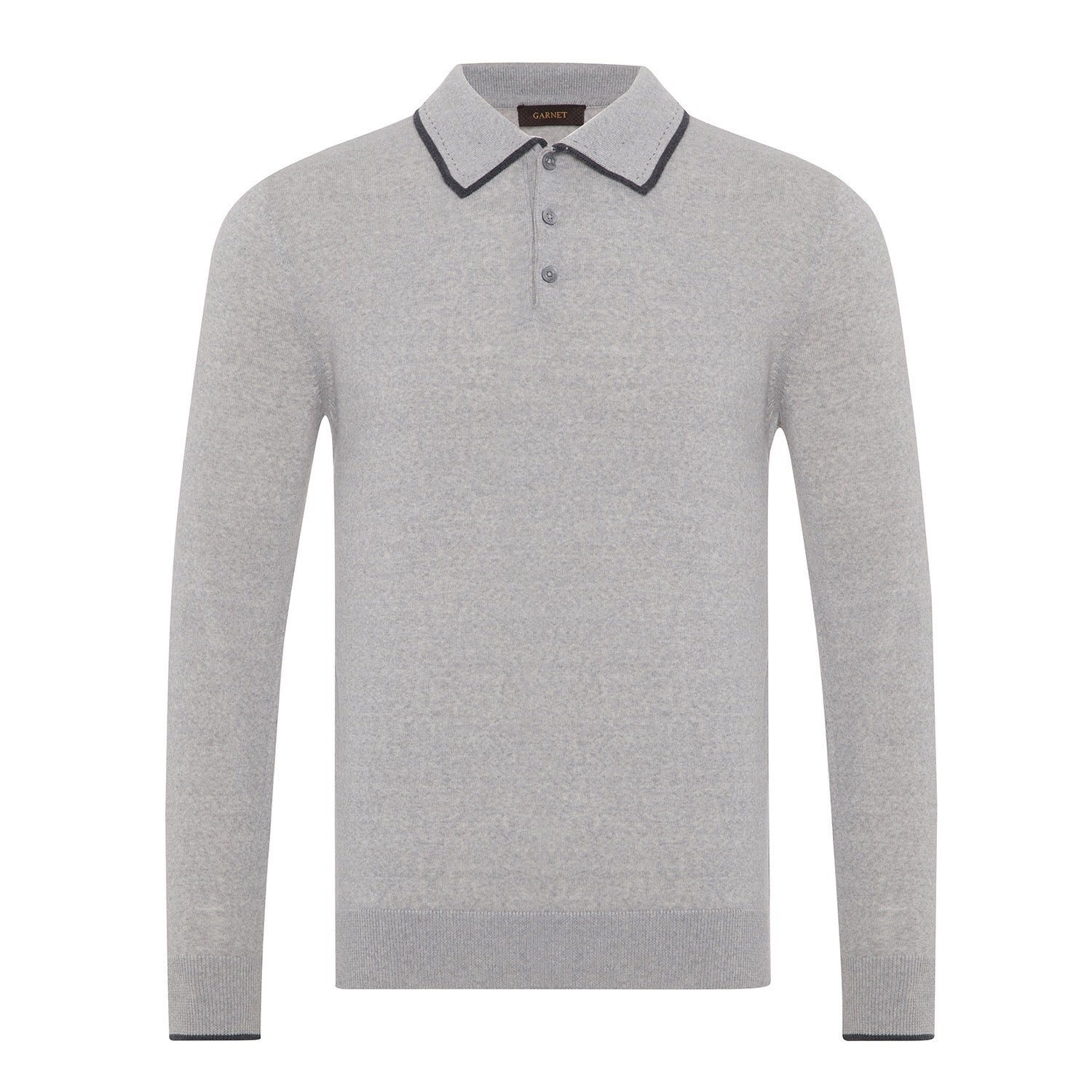 Solid Polo Merino Sweater in Gray