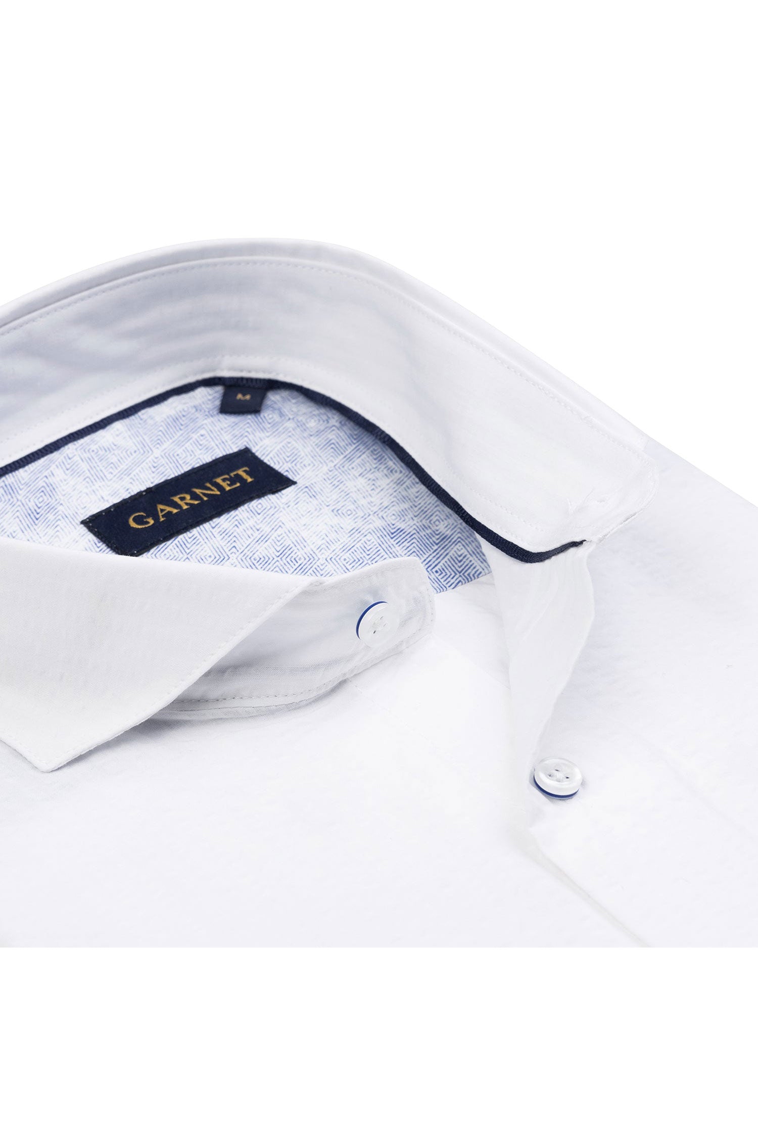 Garnet Men's Solid Seersucker Premium Long Sleeve Shirt 2411125 White