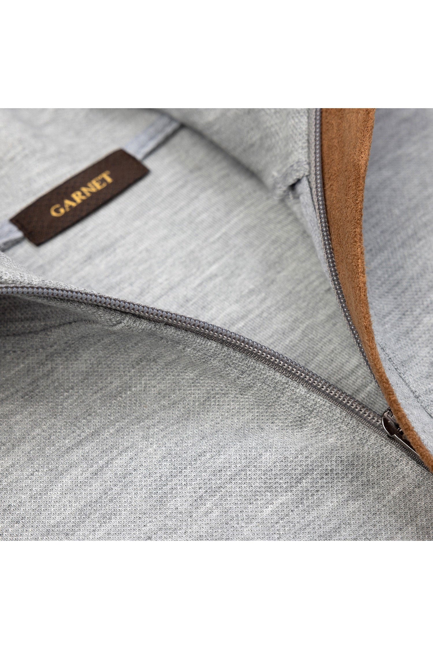 Garnet Men's Two Tone Soft Touch Full Zip-Up Jacket Pullover 2426004 Grey