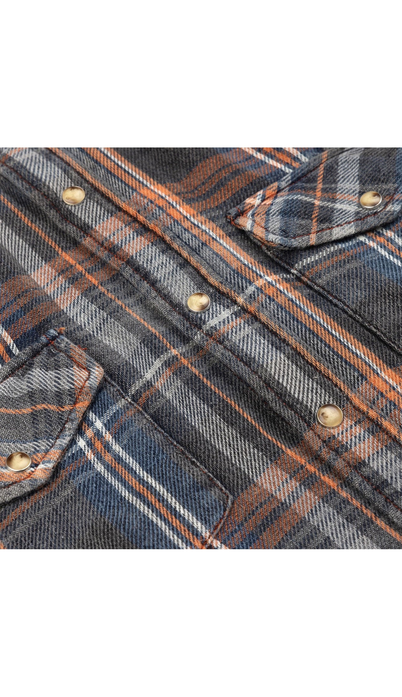 Garnet Men's Rust Checkered Denim Long Sleeve Shirt 2421032 Rust