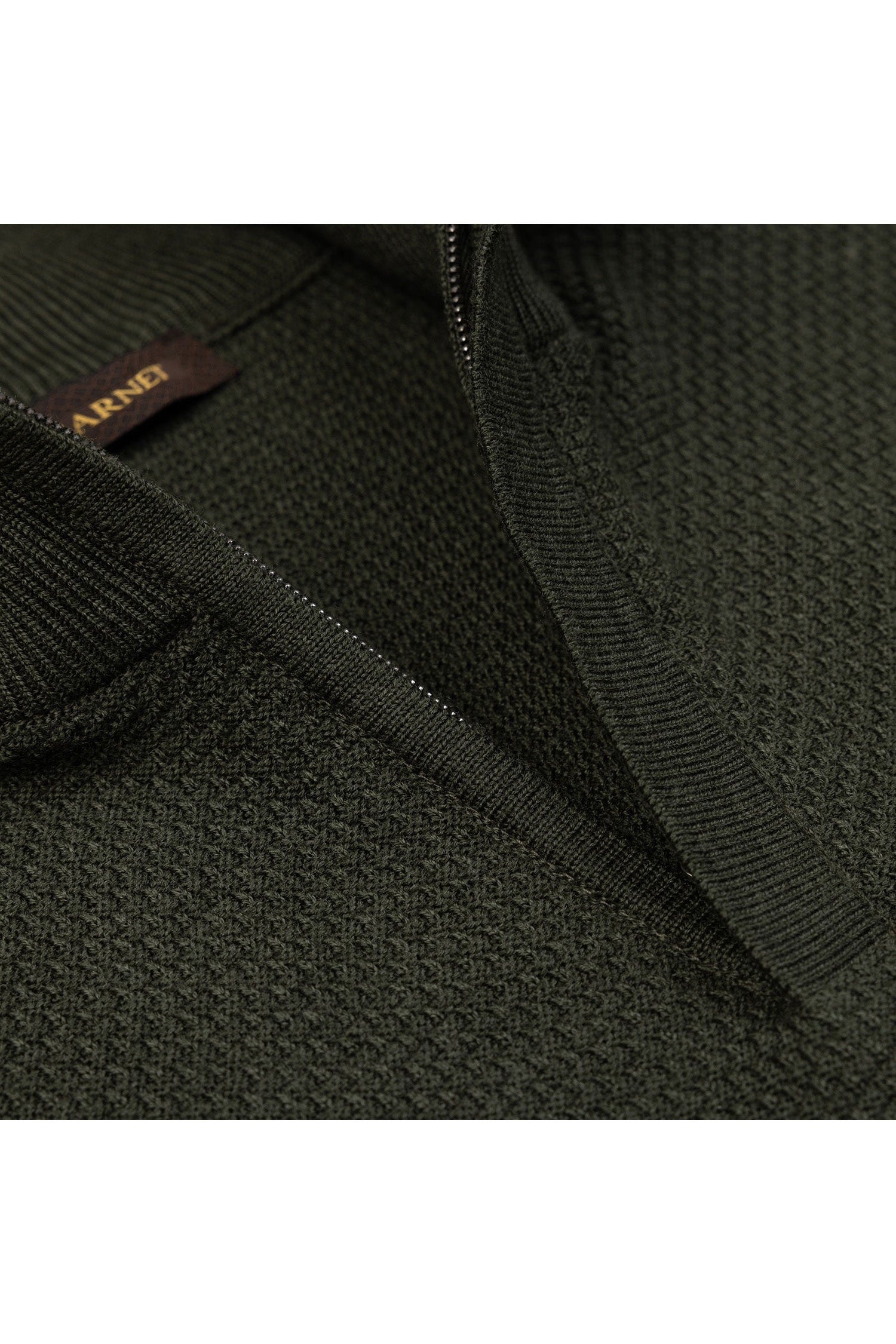 Garnet Men's Knit Shoulder Patch Zip Long Sleeve Sweater 2422029