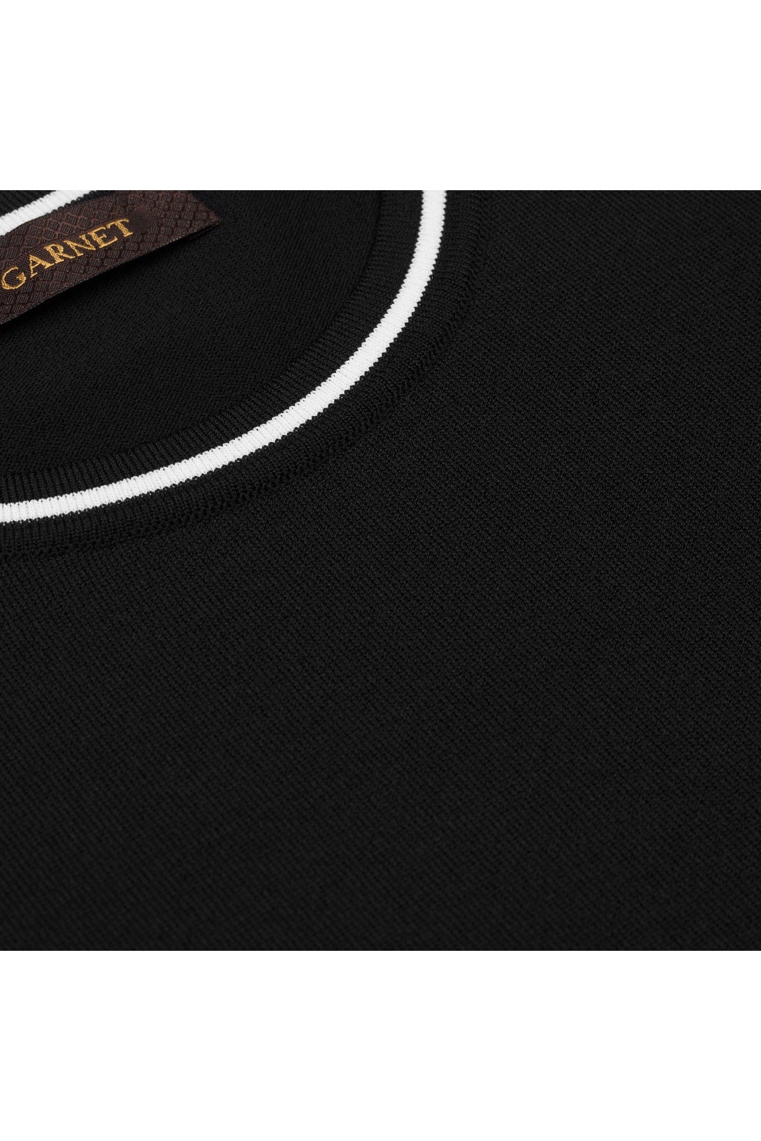 Garnet Men's Ultra Soft Contrast Collar Short Sleeve Sweater 2317001 Black