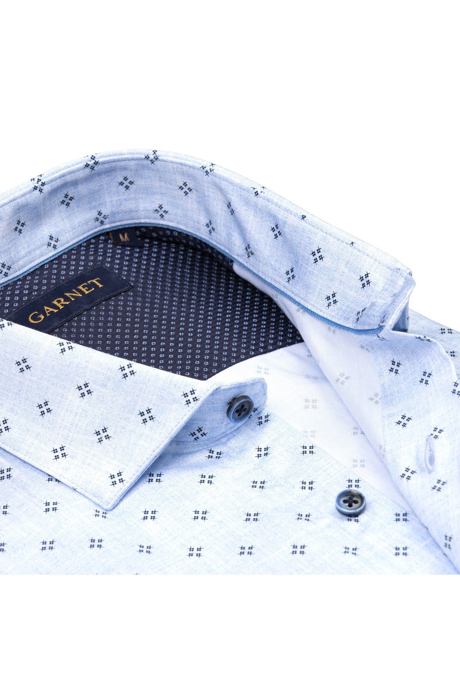Garnet Men's Micro Diamond Printed Long Sleeve Shirt 2421010