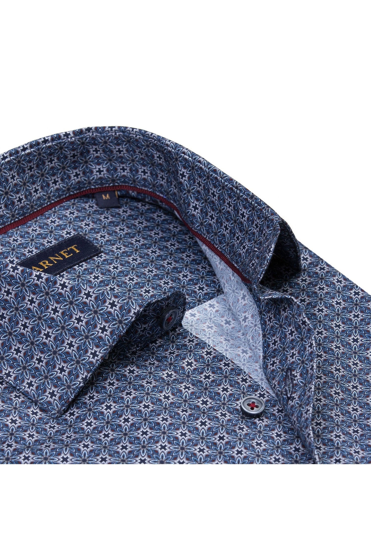 Garnet Men's Mosaic Printed Long Sleeve Shirt 2421089 Navy