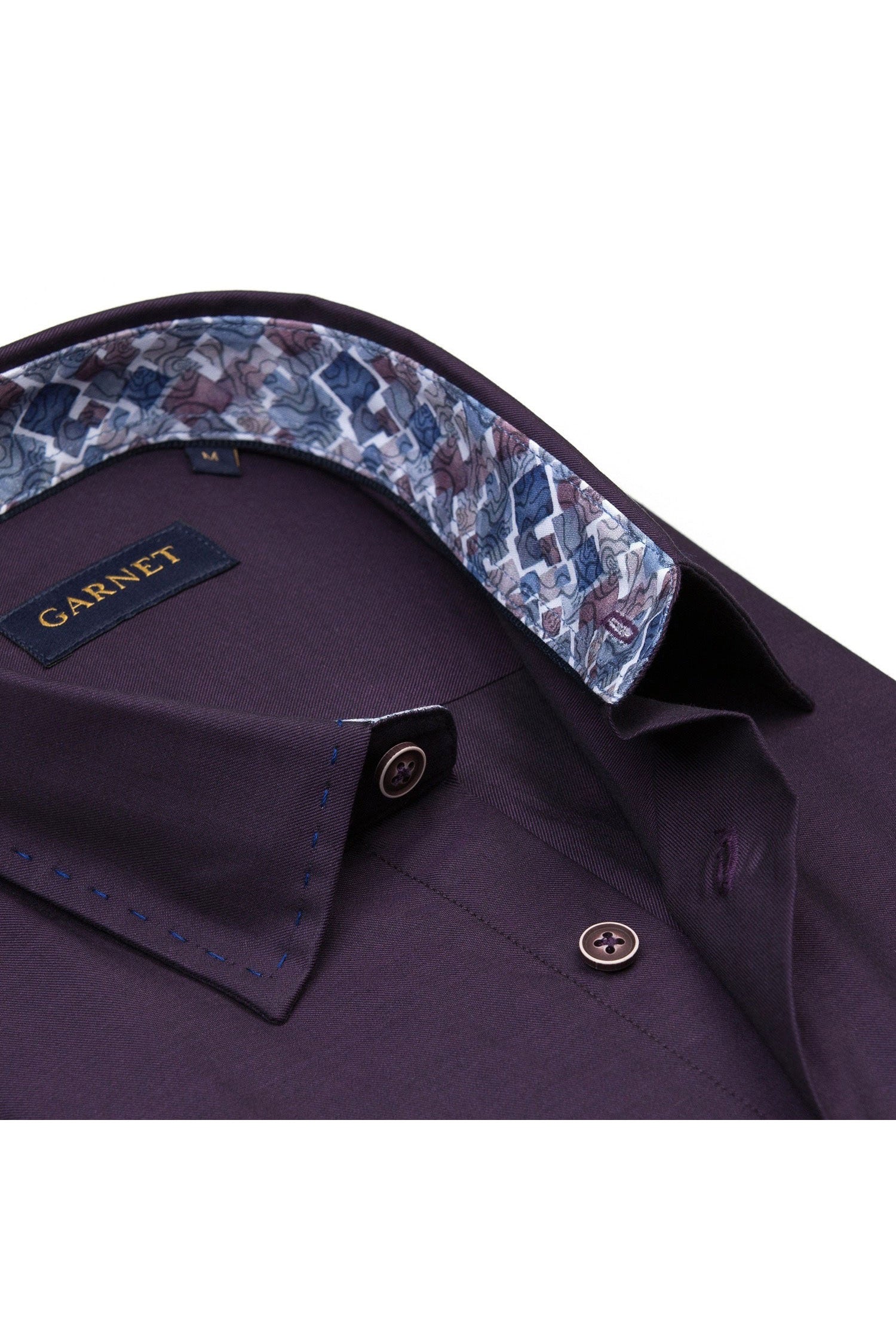 Garnet Men's Twill Solid Color Long Sleeve Shirt 2421076 Black