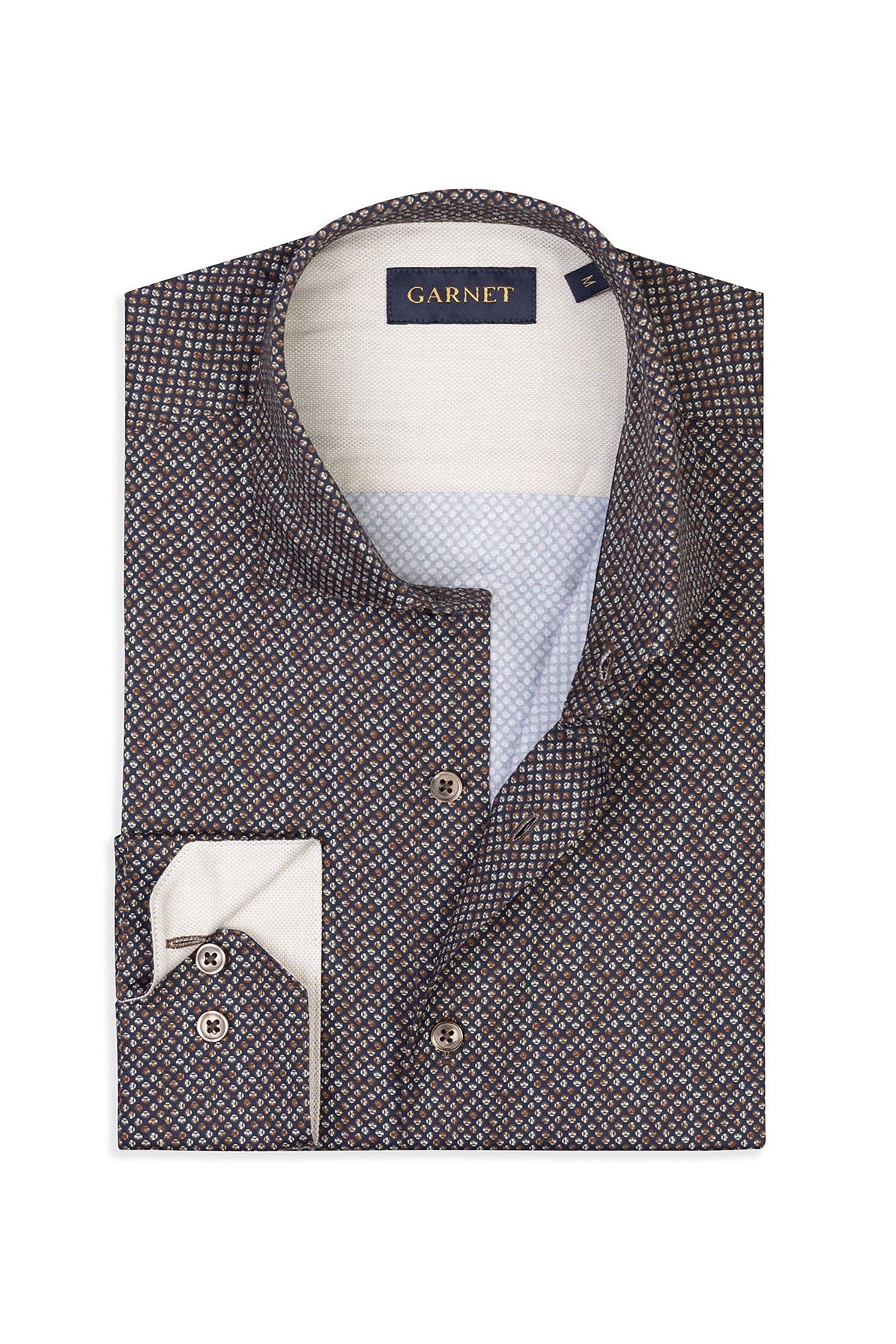 Garnet men's Mosaic Printed Geometric Long Sleeve Shirt 2421042