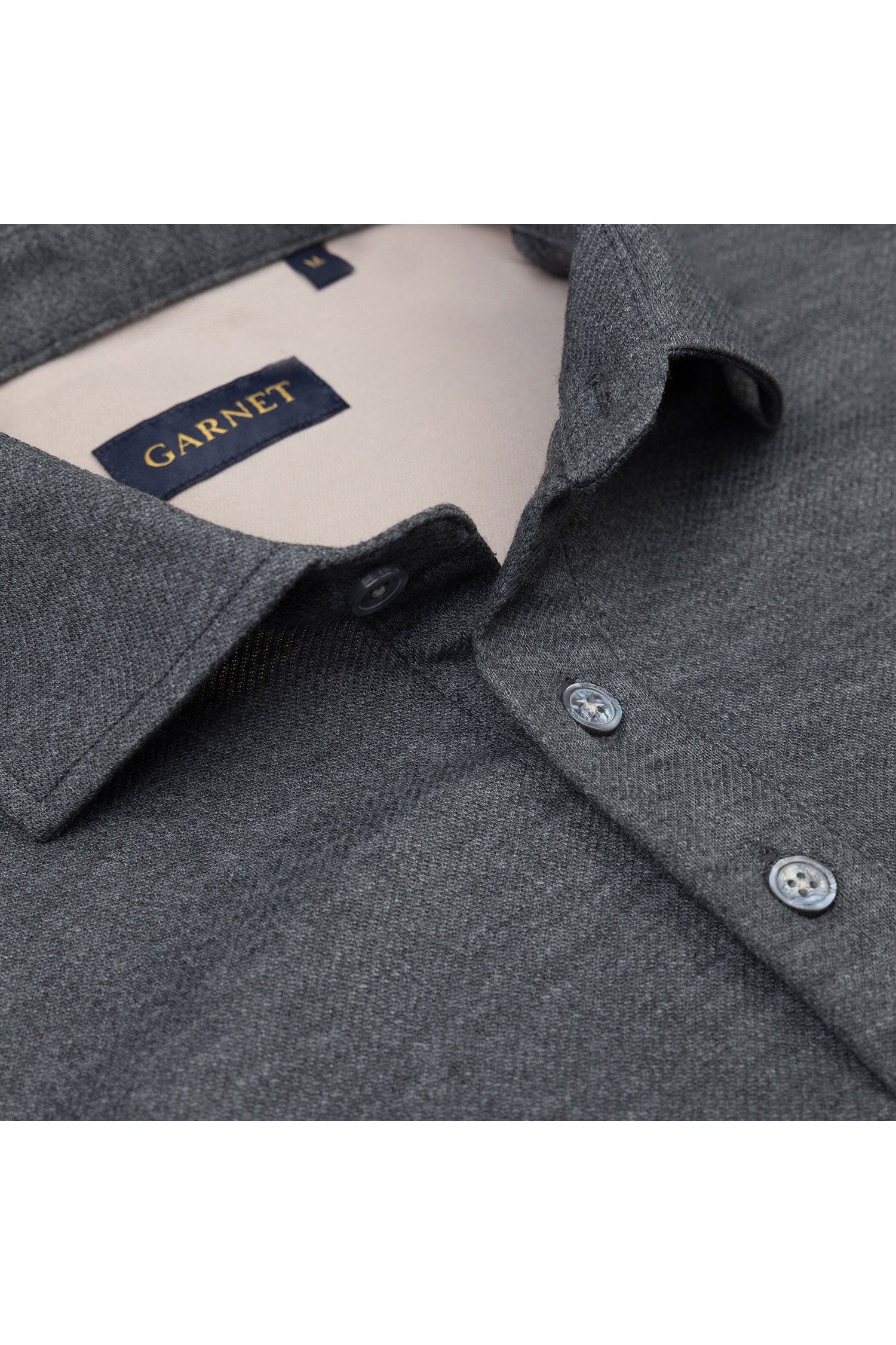 Garnet Men's Long Sleeve Knit Polo Shirt 2421040 Charcoal