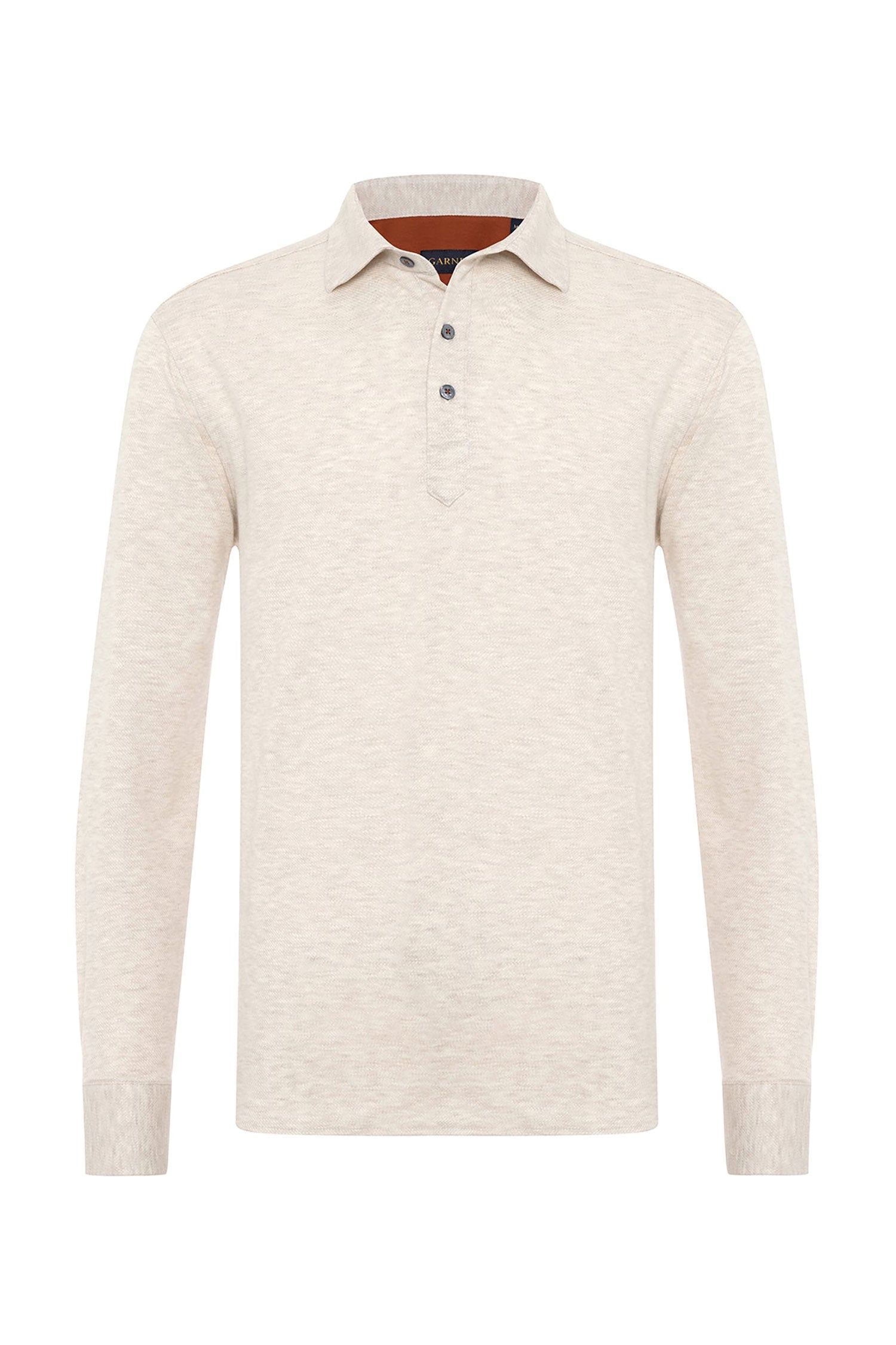 Garnet Men's Long Sleeve Knit Polo Shirt 2421040 Ivory